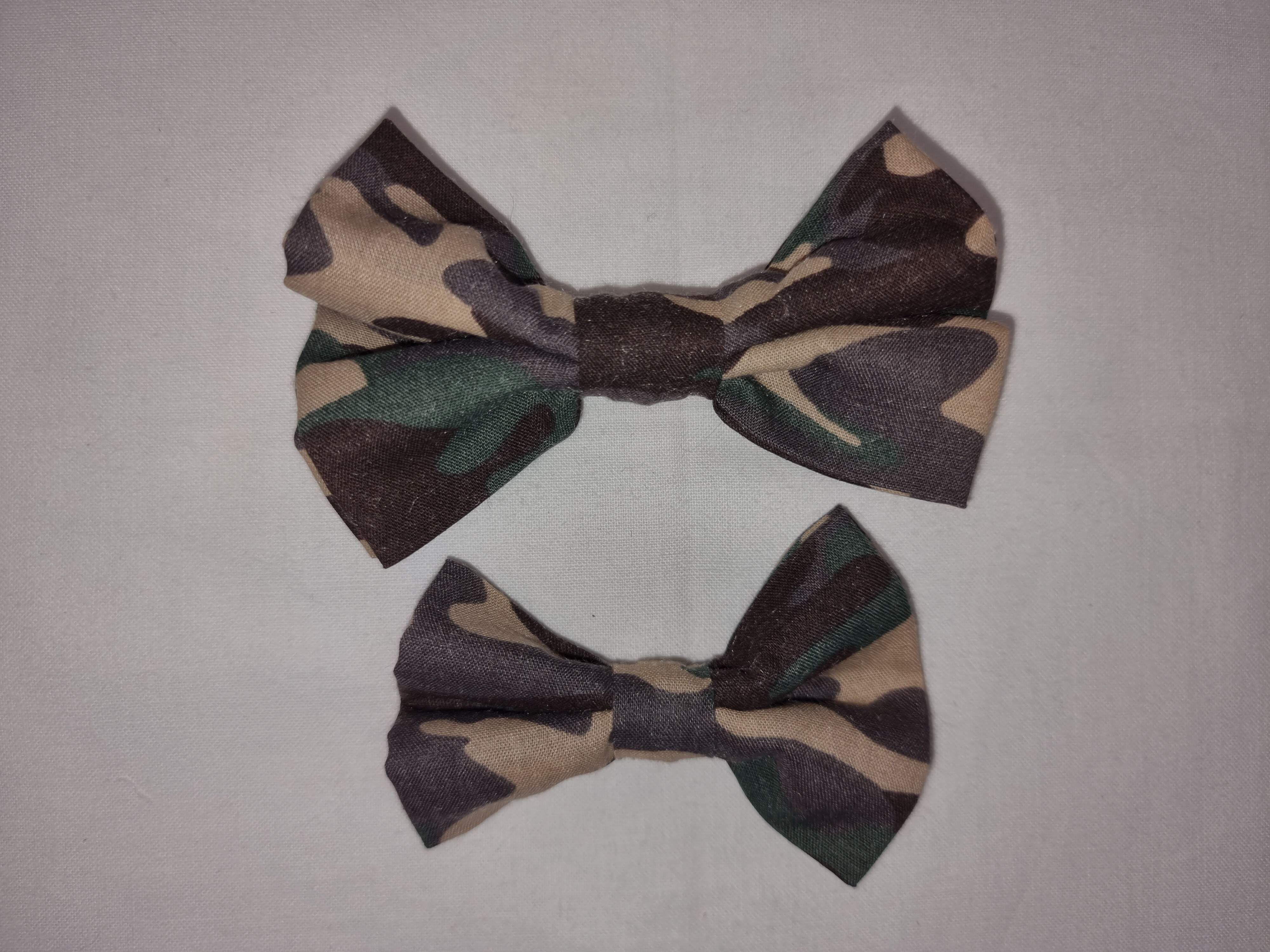 Dark Green Camo Collar Bow-Tie