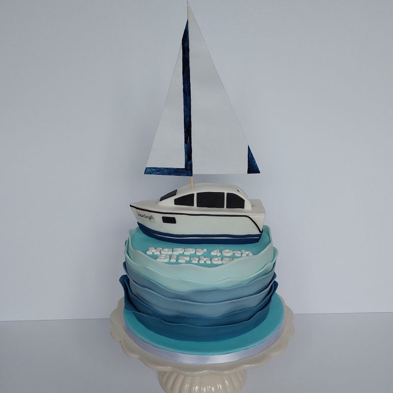 Yacht themed birthday cake.