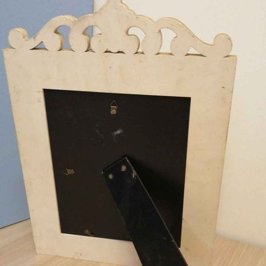 Mirror with distressed wood frame
