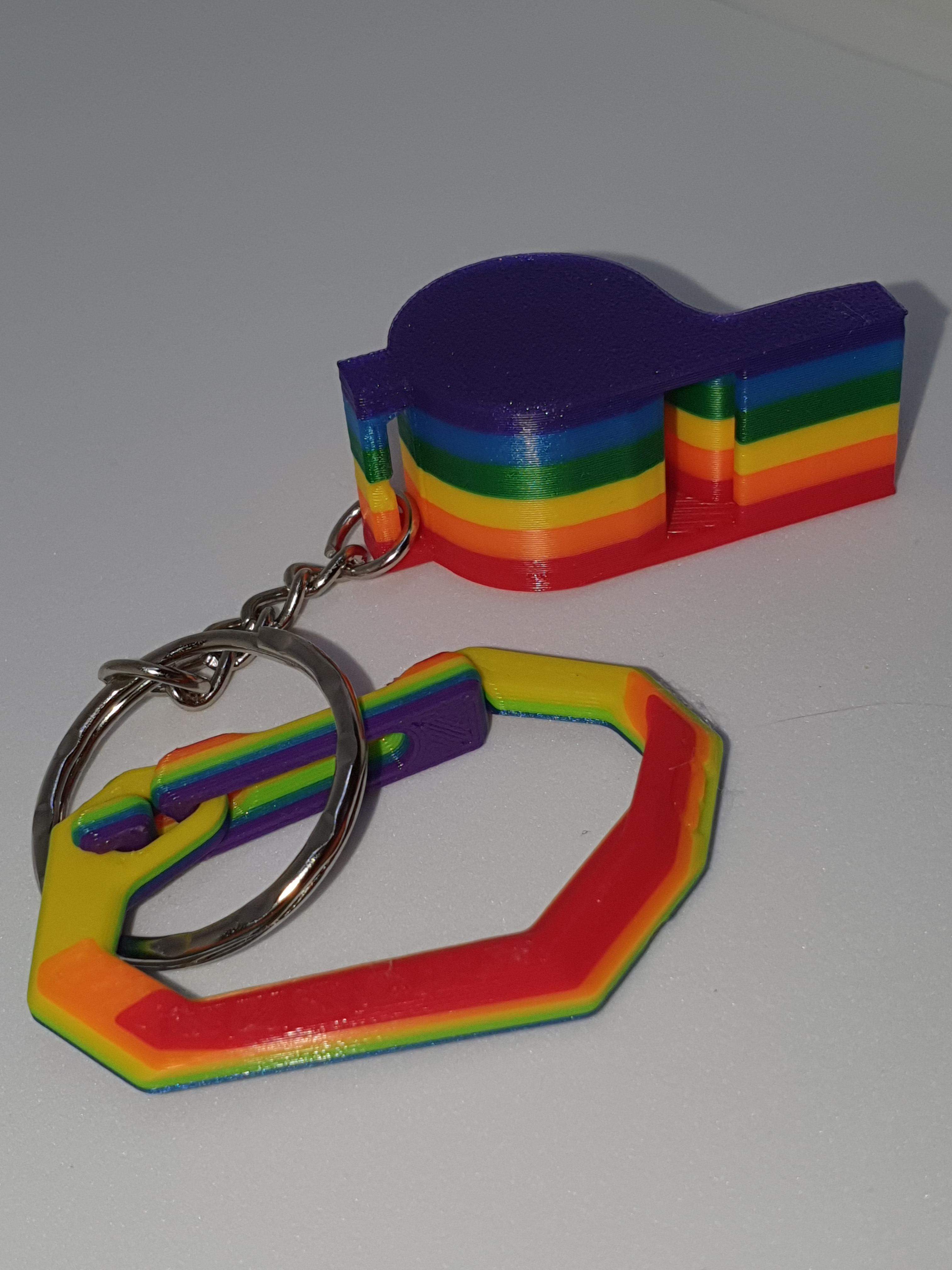 Rainbow Pride Whistle Keyring