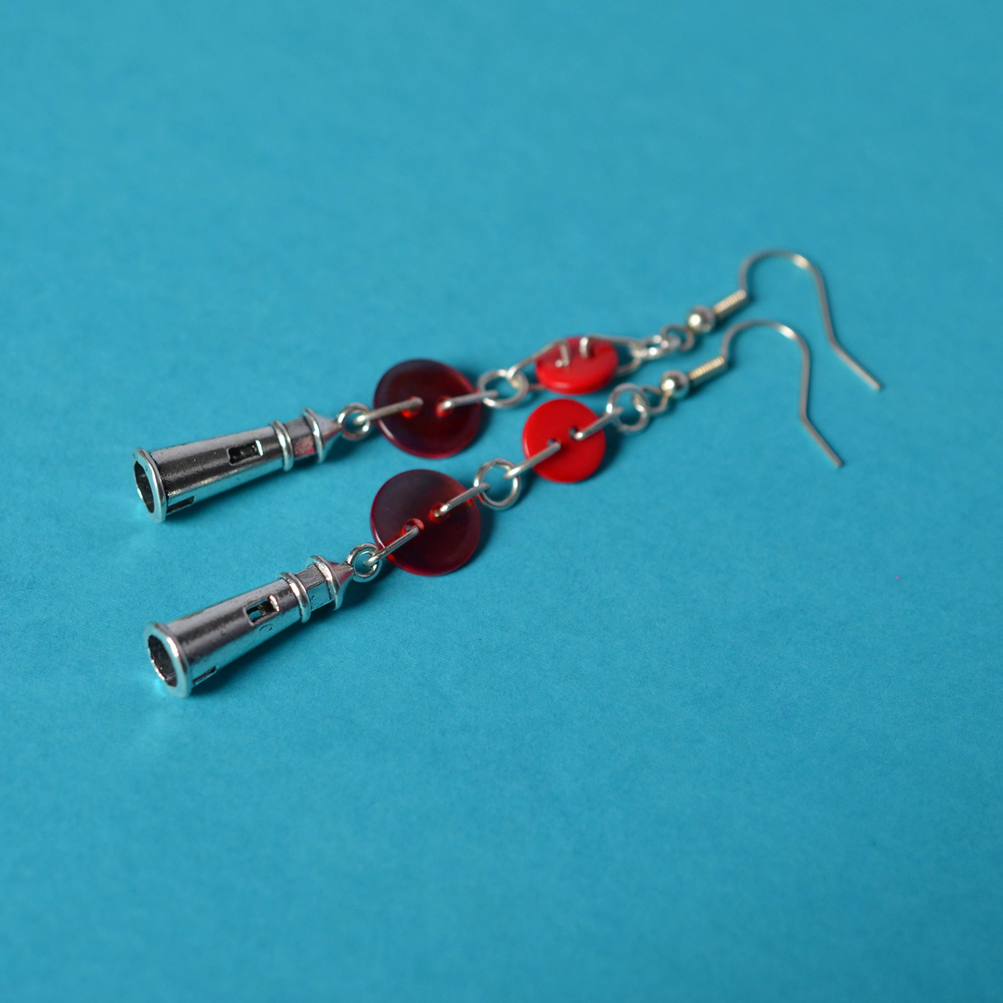 Lighthouse One Button Charm Earrings