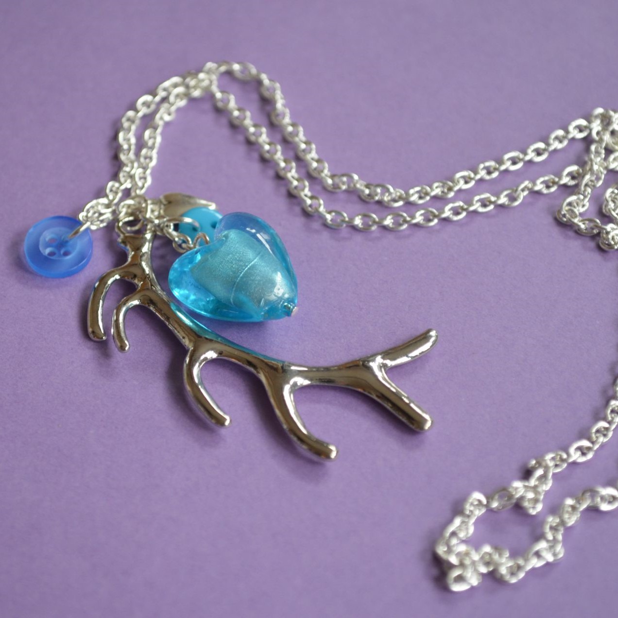 Turquoise Long Antler Necklace