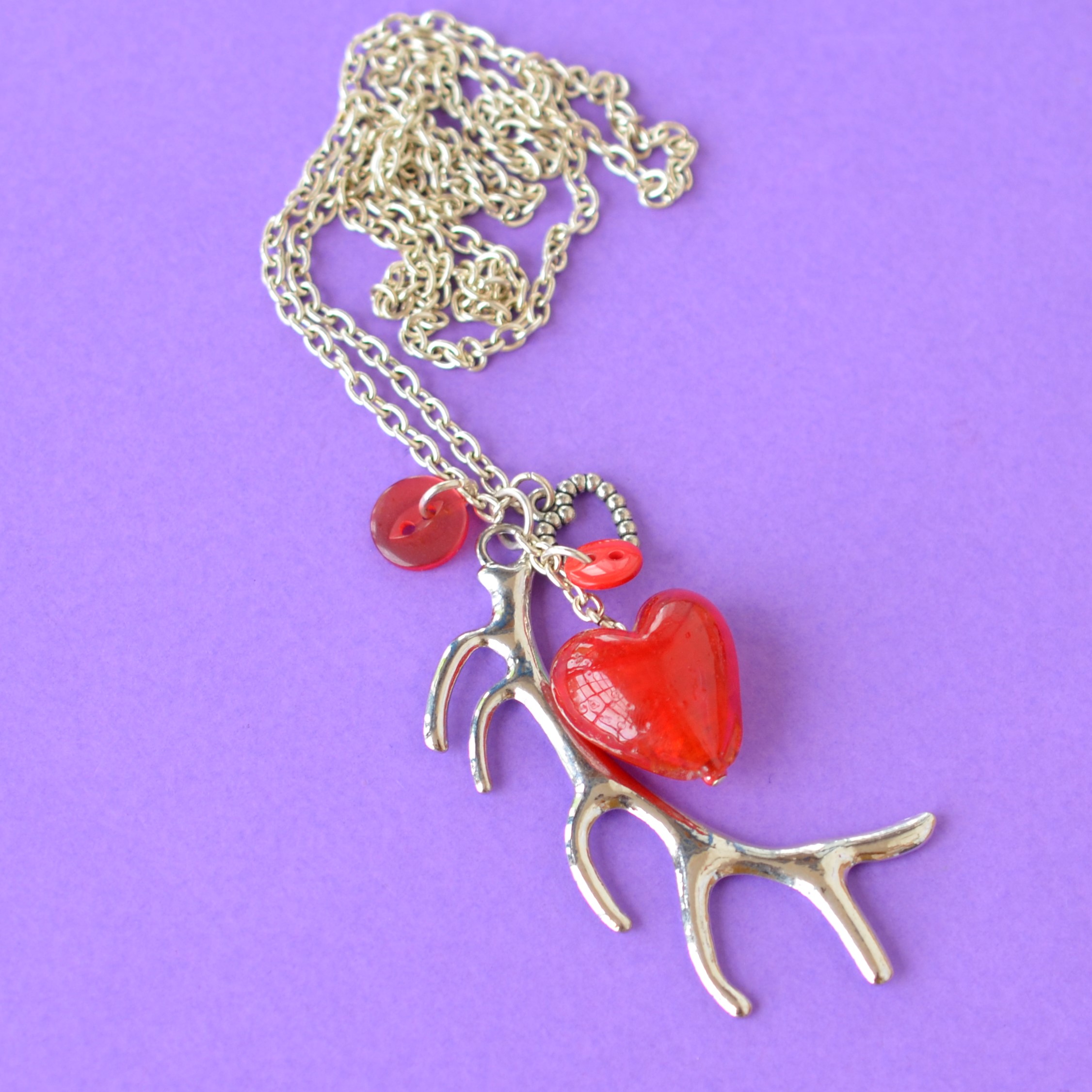 Red Long Antler Necklace