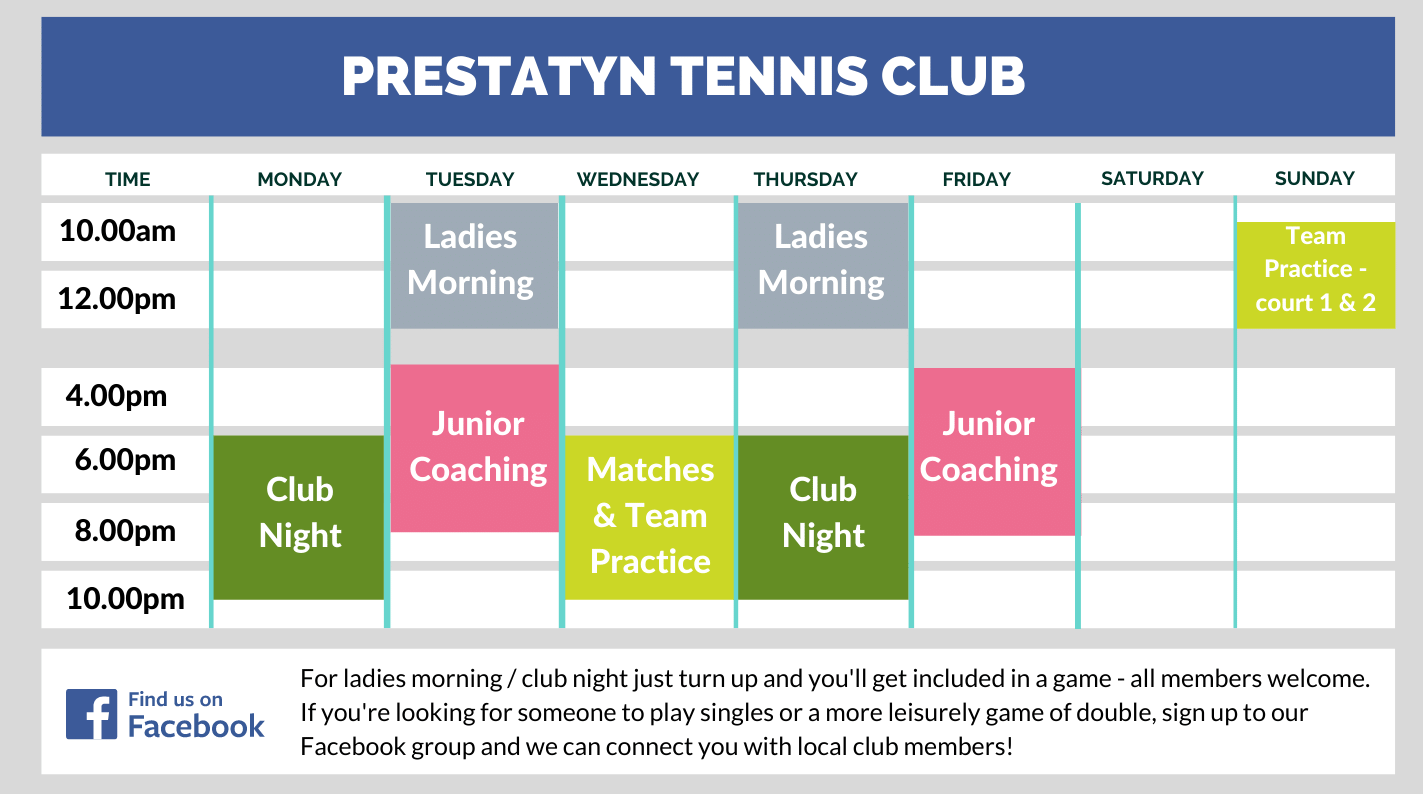 prestatyn club schedule