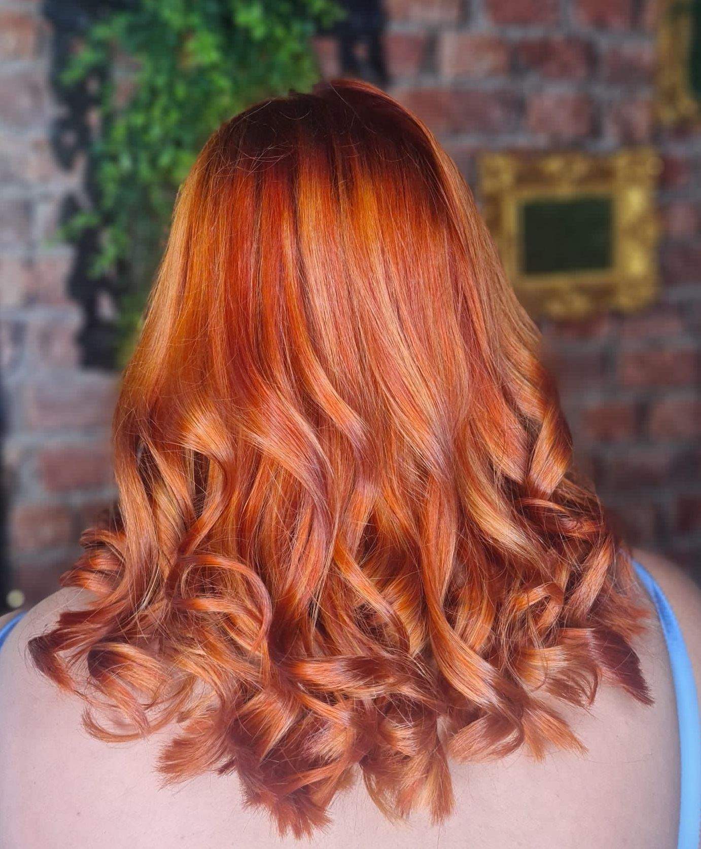Copper and Blonde Balayage for this beautys Crown