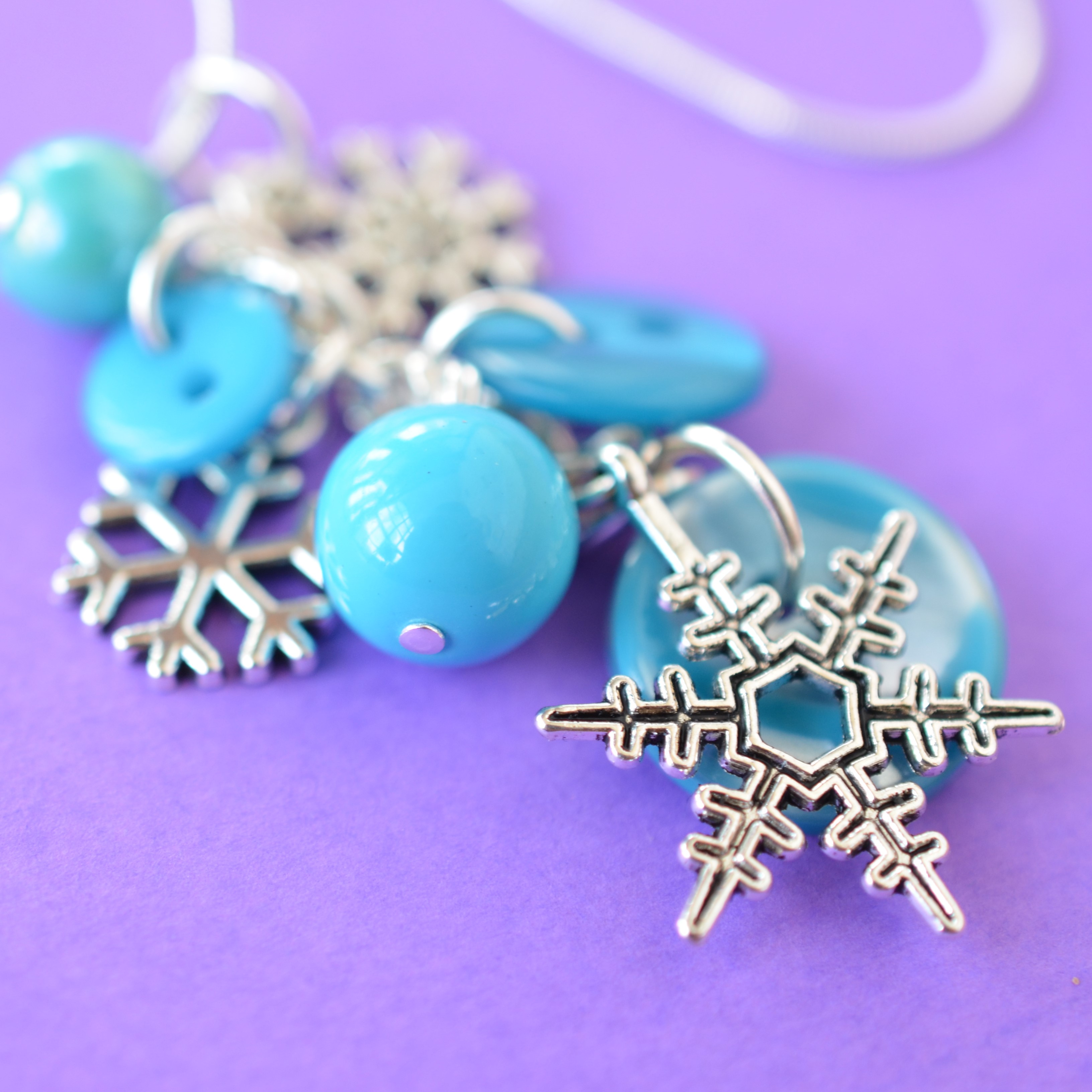 Turquoise Snowflake Cluster Pendant