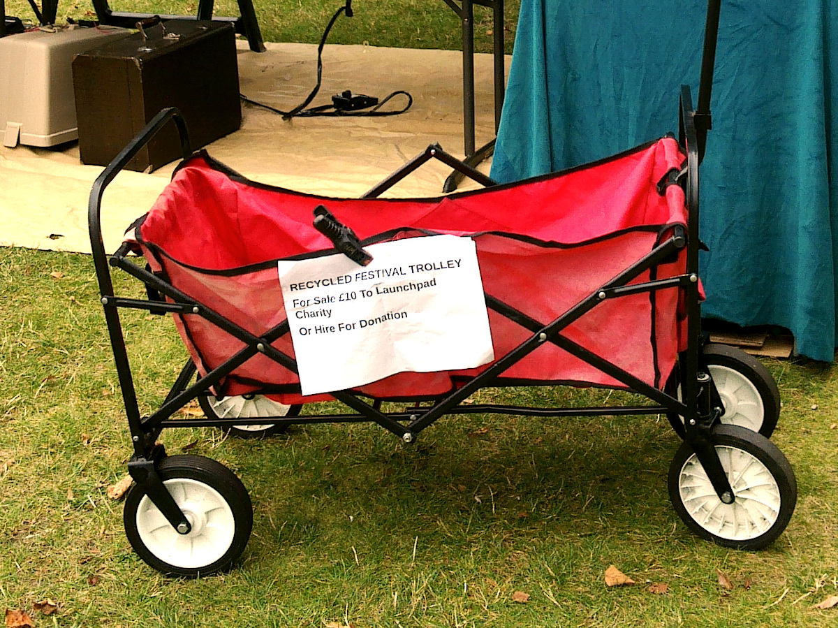 This recycled festival trolley repaired during lockdown was sold for charity
