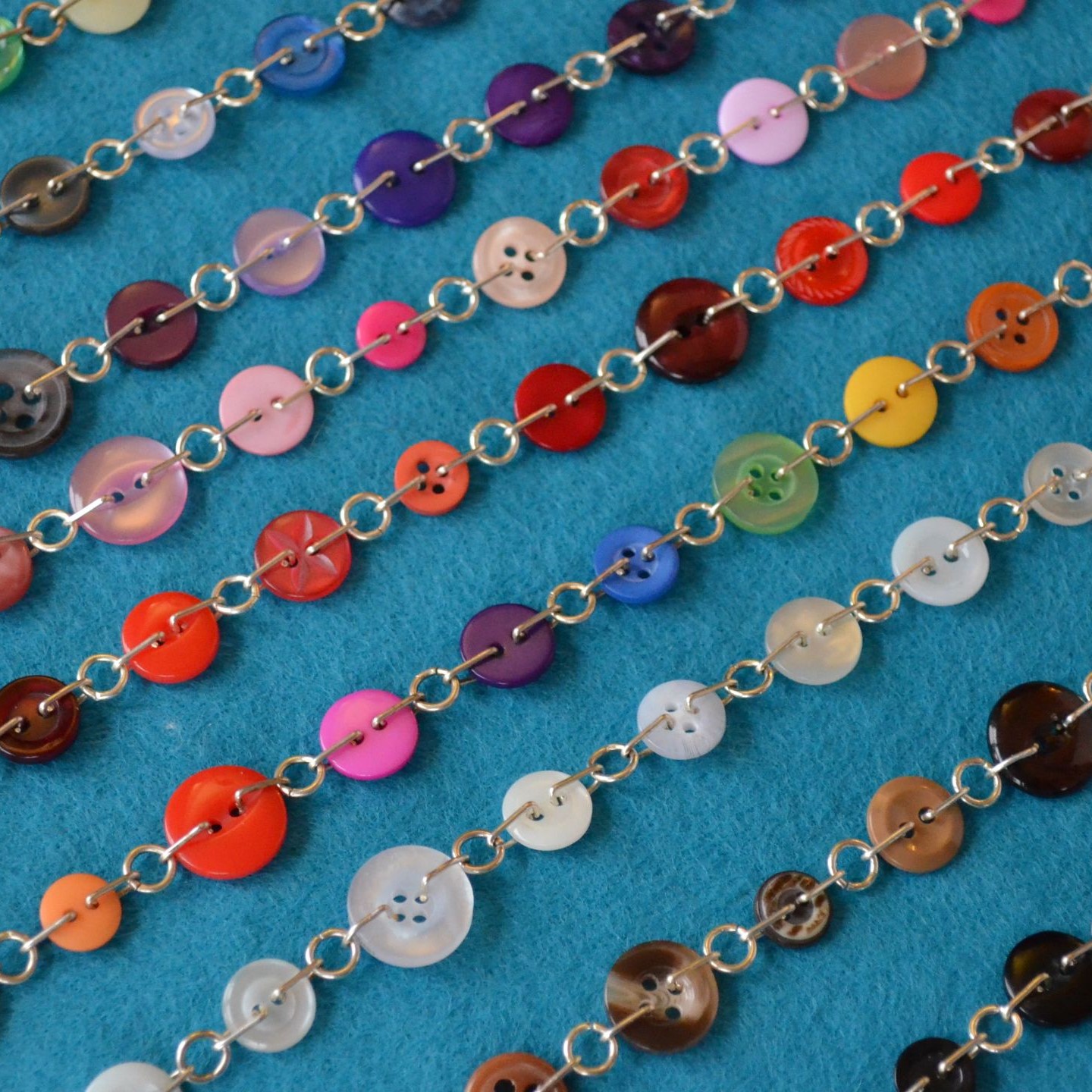 Button Chain Necklace (Choice of Colours)