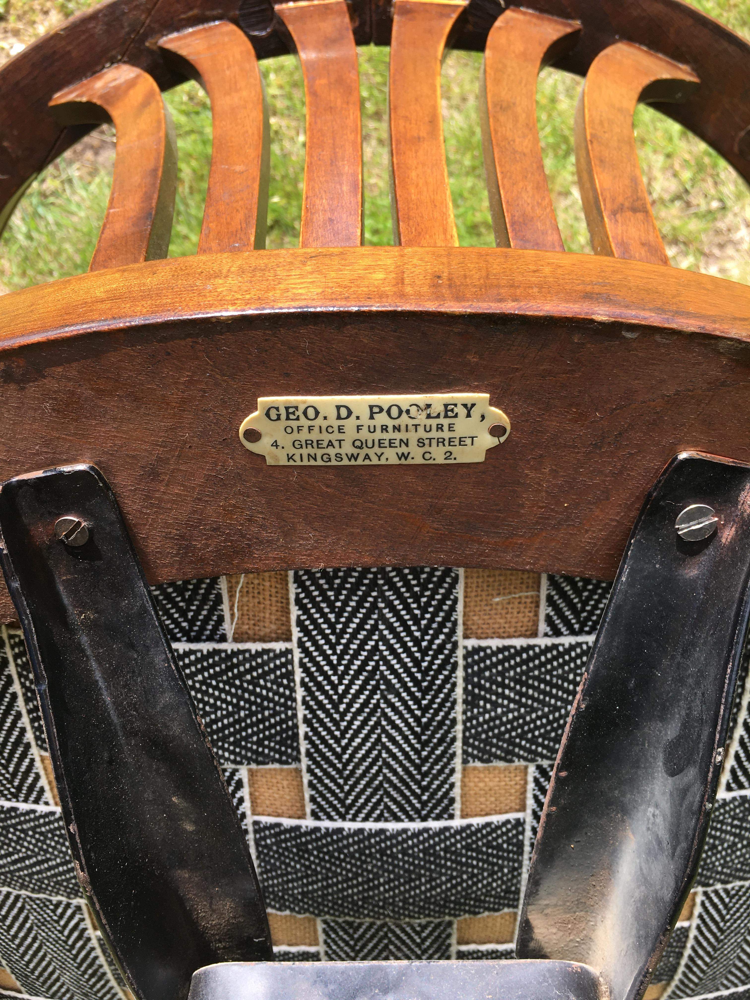 Oak Swivelling Desk Chair c1930.