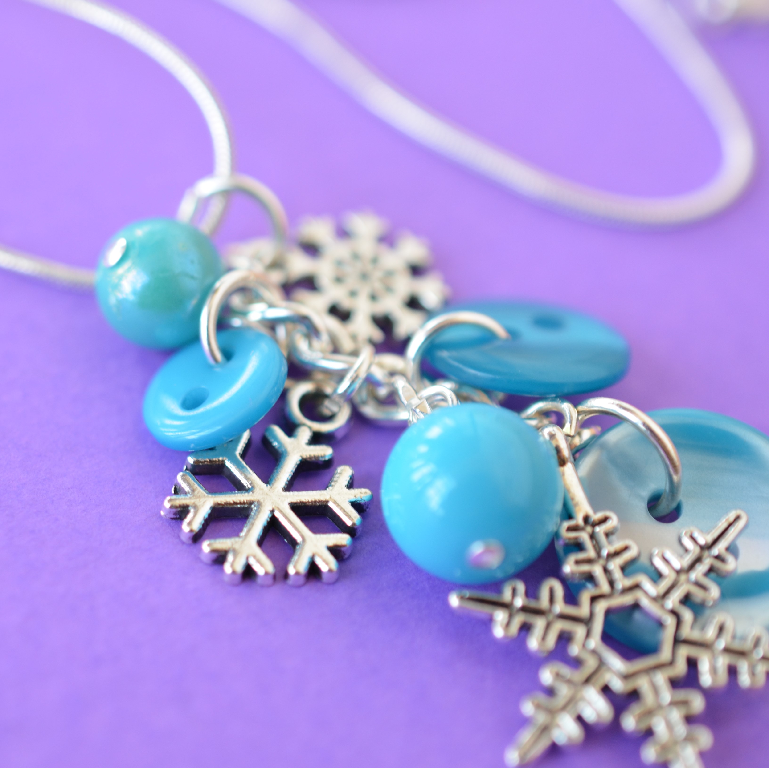 Turquoise Snowflake Cluster Pendant