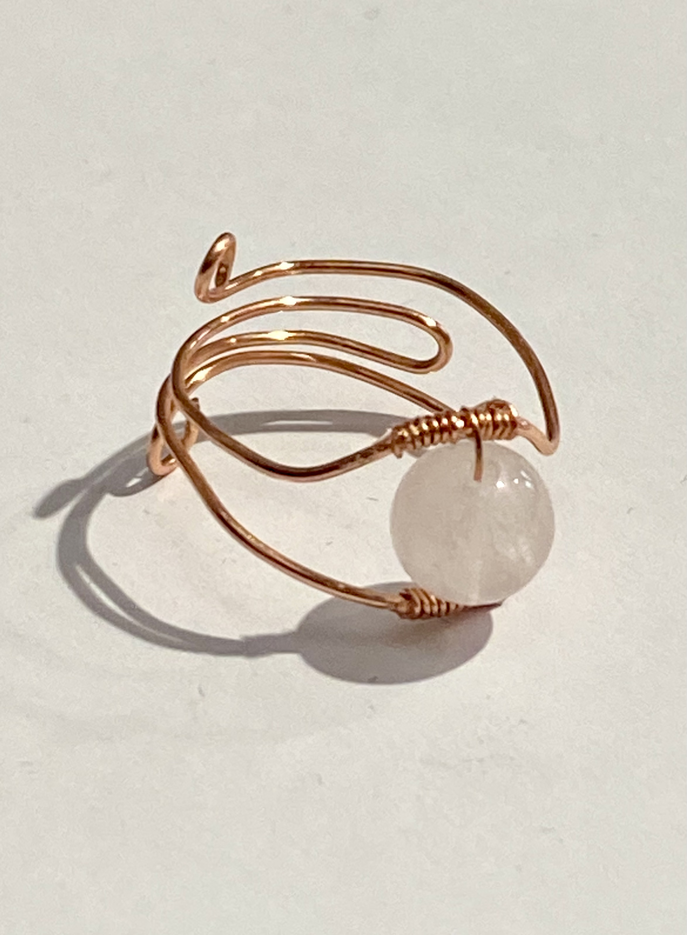 One Bead Delicate Adjustable Ring