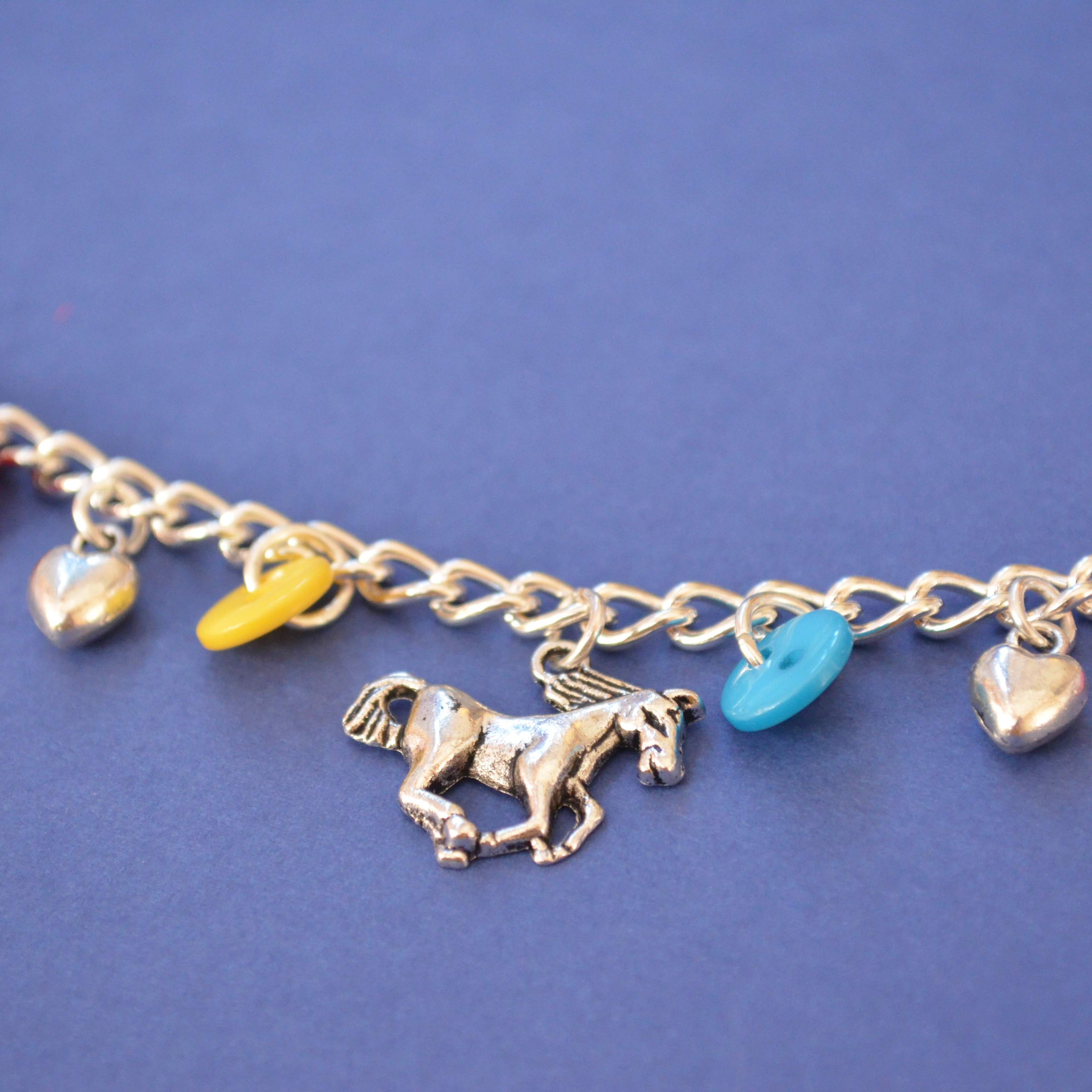 Horse Child’s Button Charm Bracelet
