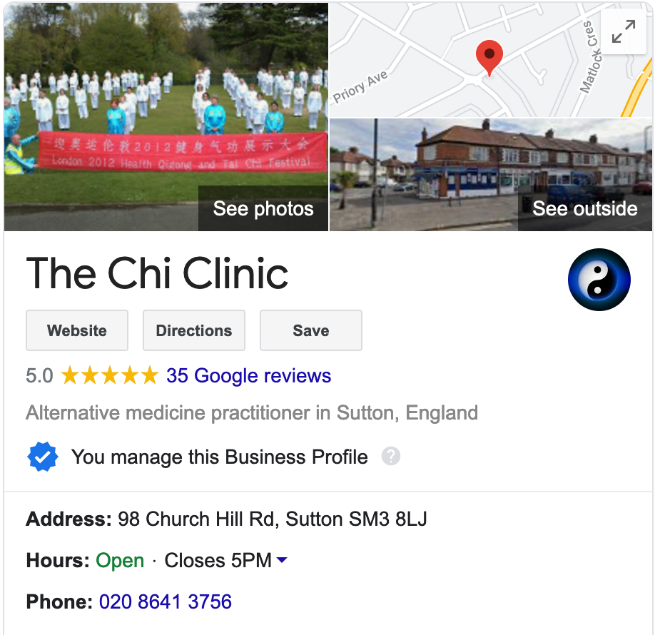 Reviews, The Chi Clinic, 5 star treatments and classes,