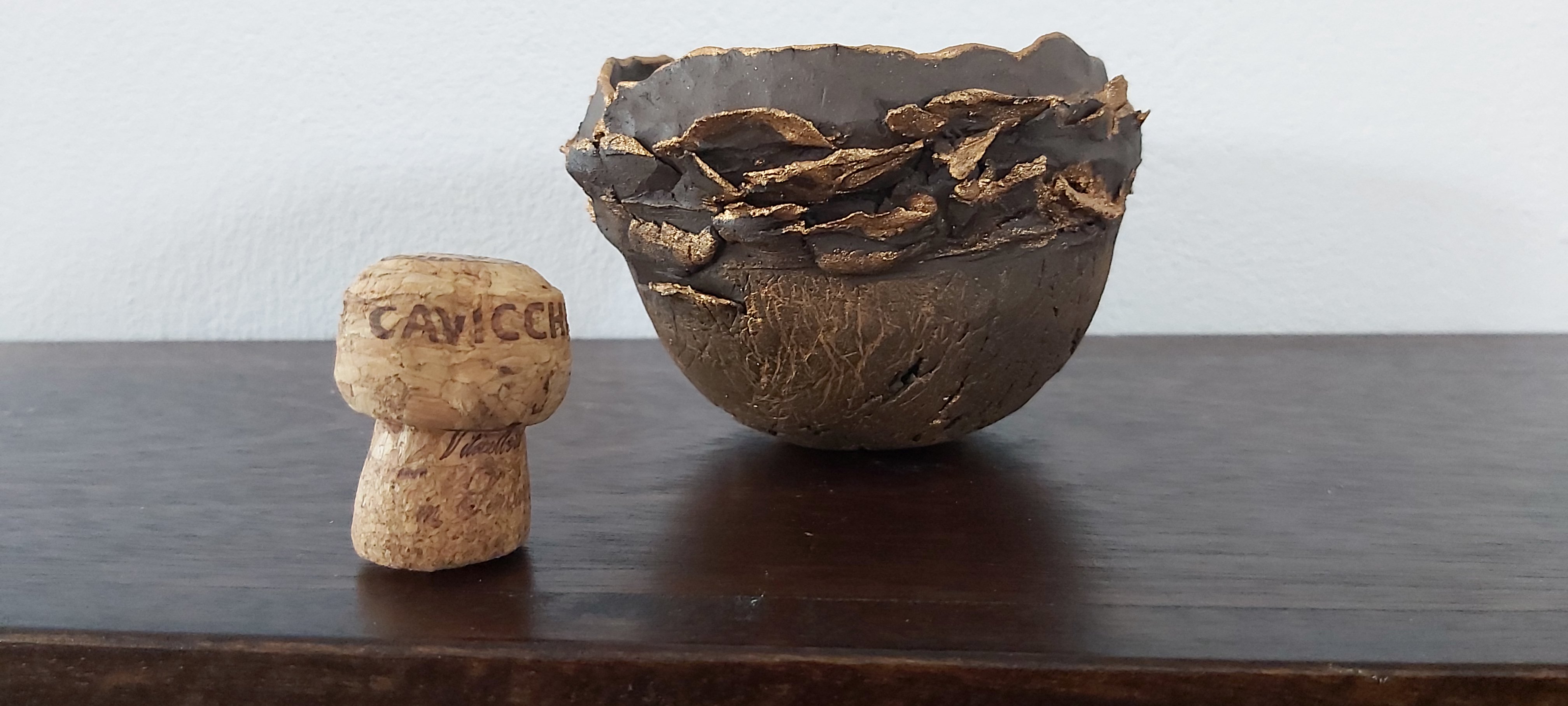 Small choc brown clay bowl