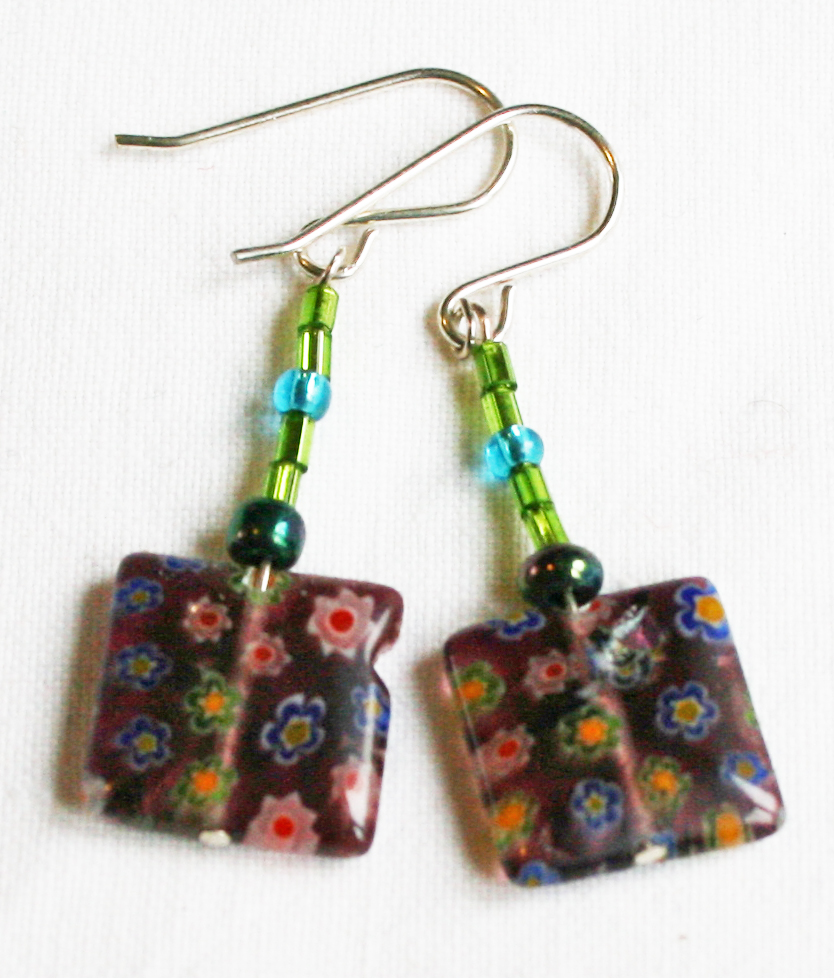Mosaic glass earrings