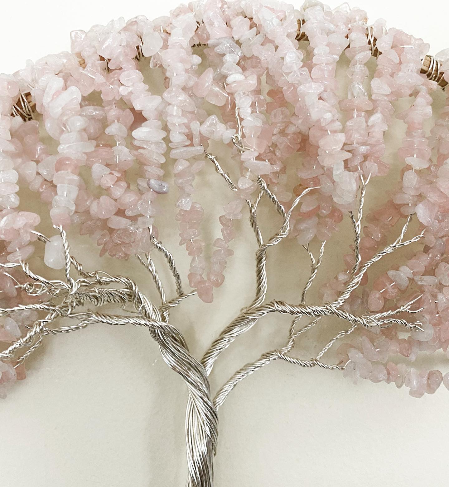 Silver and Rose Quartz tree of life