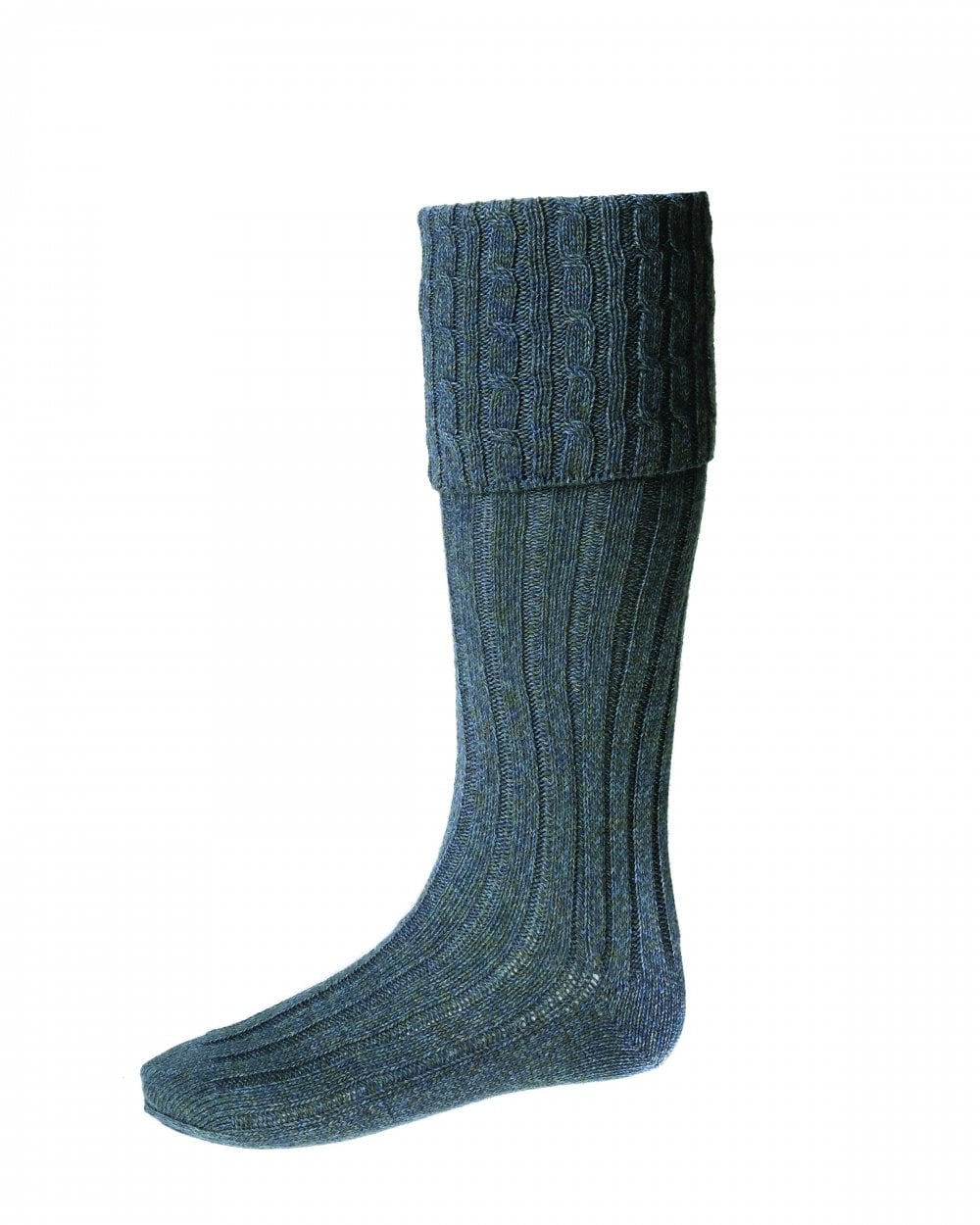 Harris Merino Wool Kilt Socks by House of Cheviot - Blue Lovat