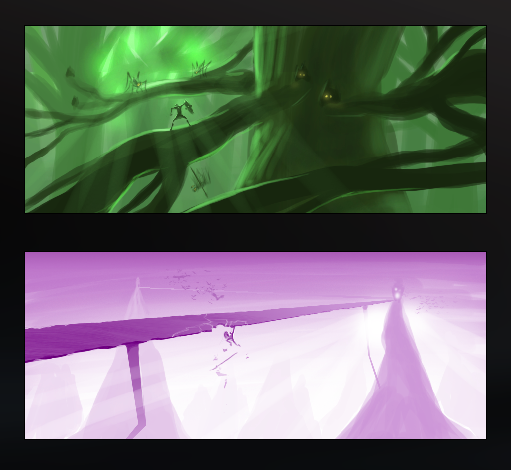Pythos: Thumbnail Concept for Mountain Bridge and Forest Level