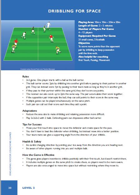 A dribbling game that encourages players to dribble into space to create space for other players.