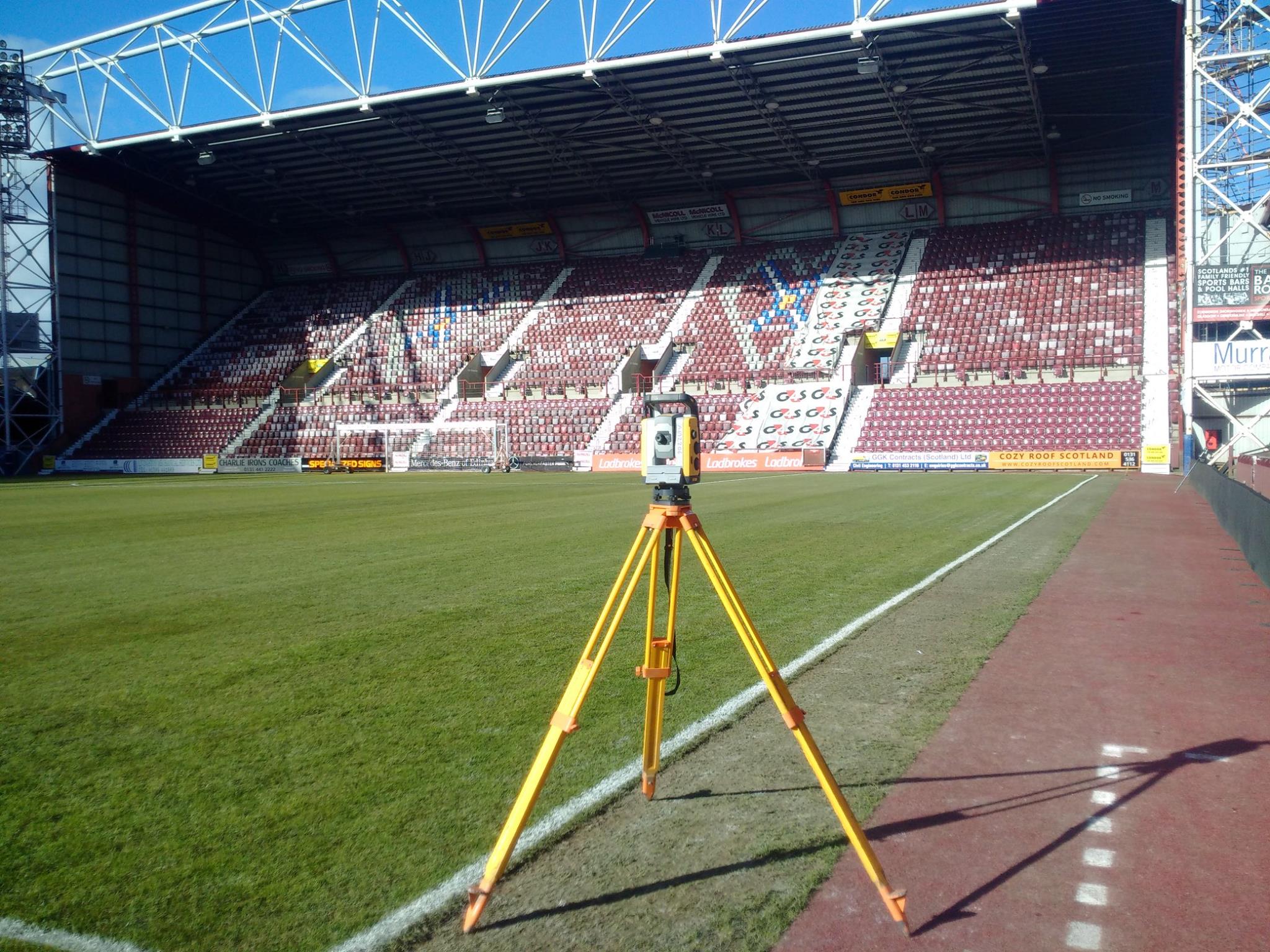 Pitch-side Setting Out at Tynecastle