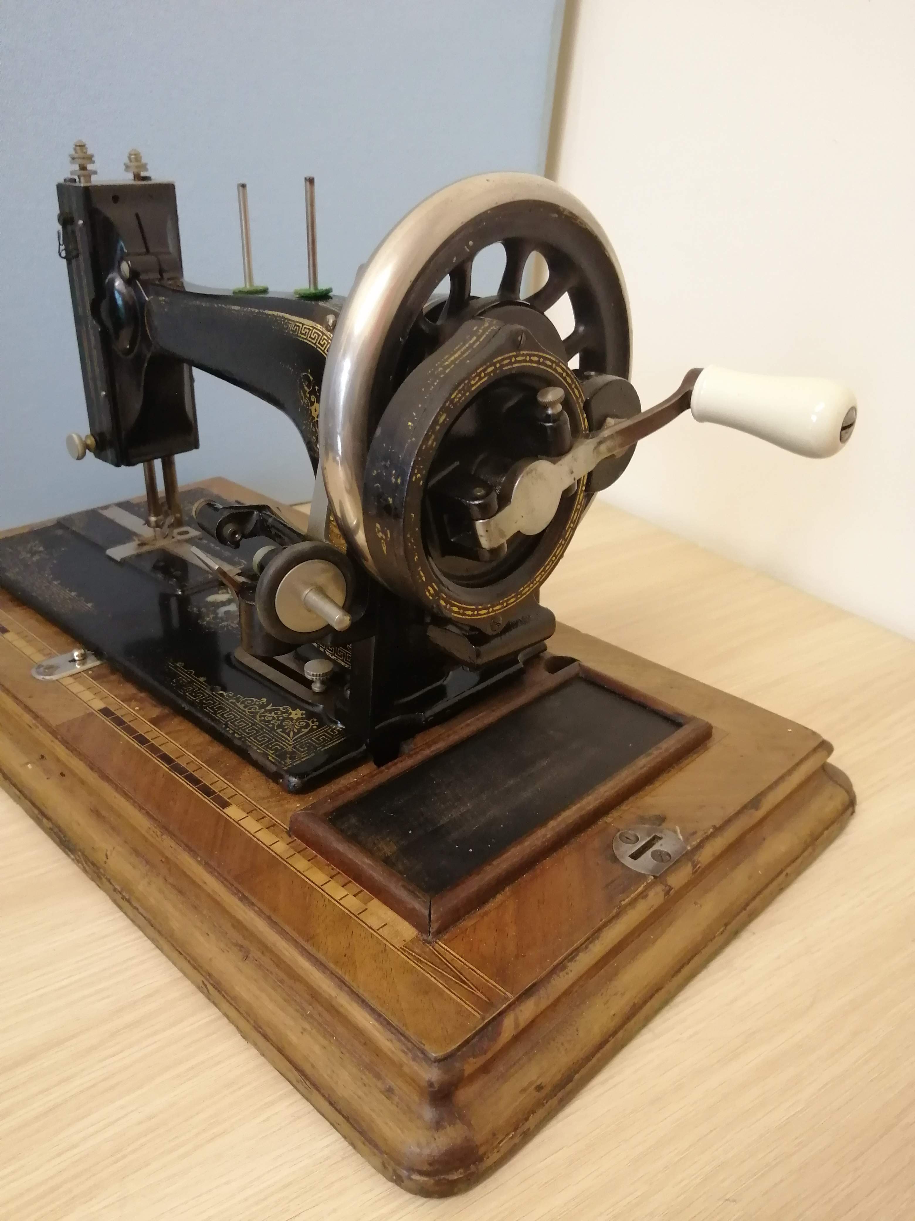 Vintage German Hand Crank Sewing Machine
