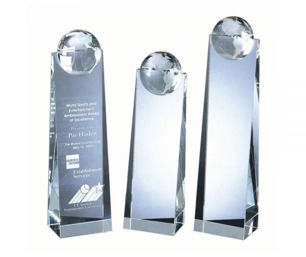 Globe Wedge Award 25cm.