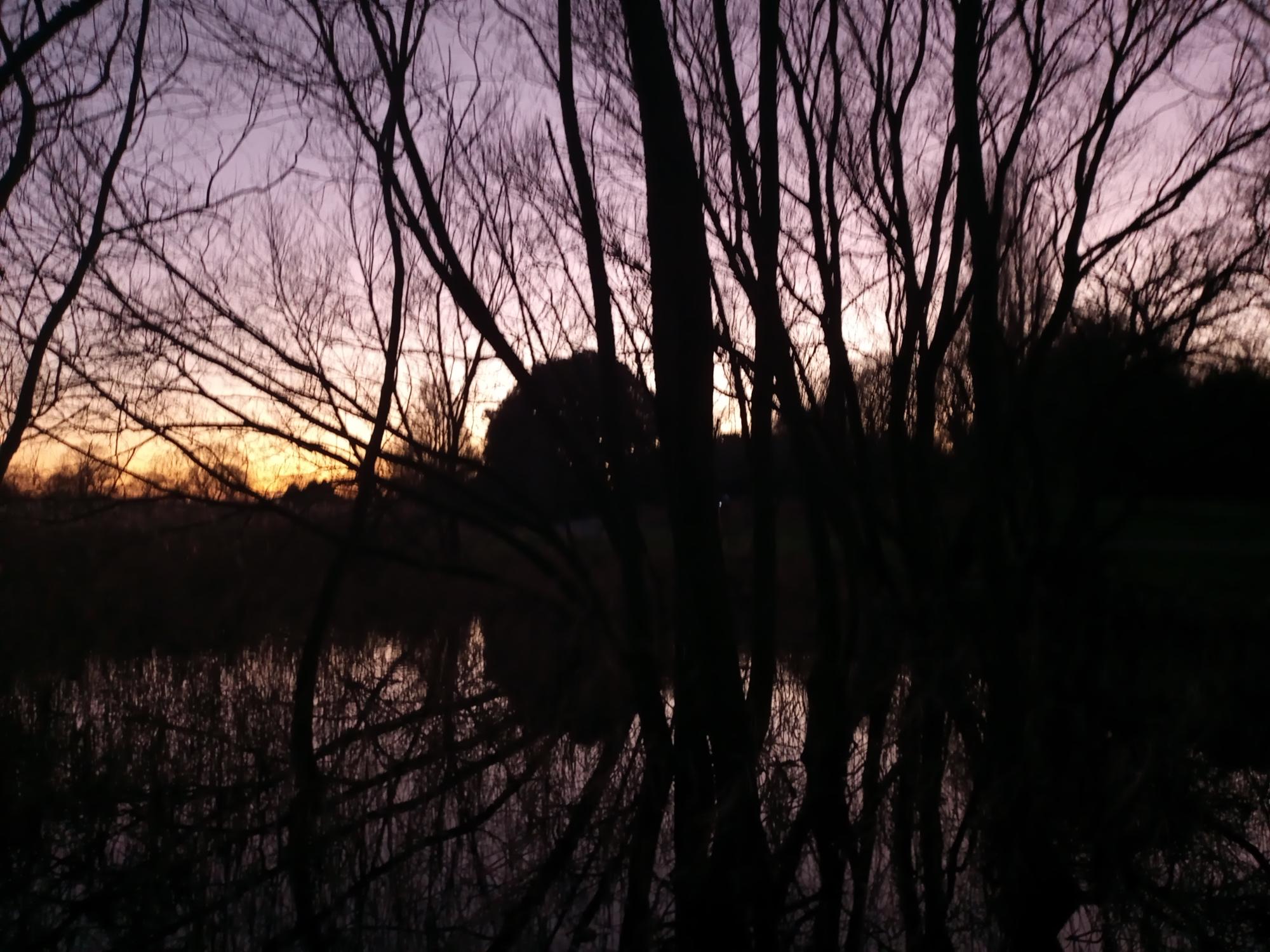 The lake as dusk falls