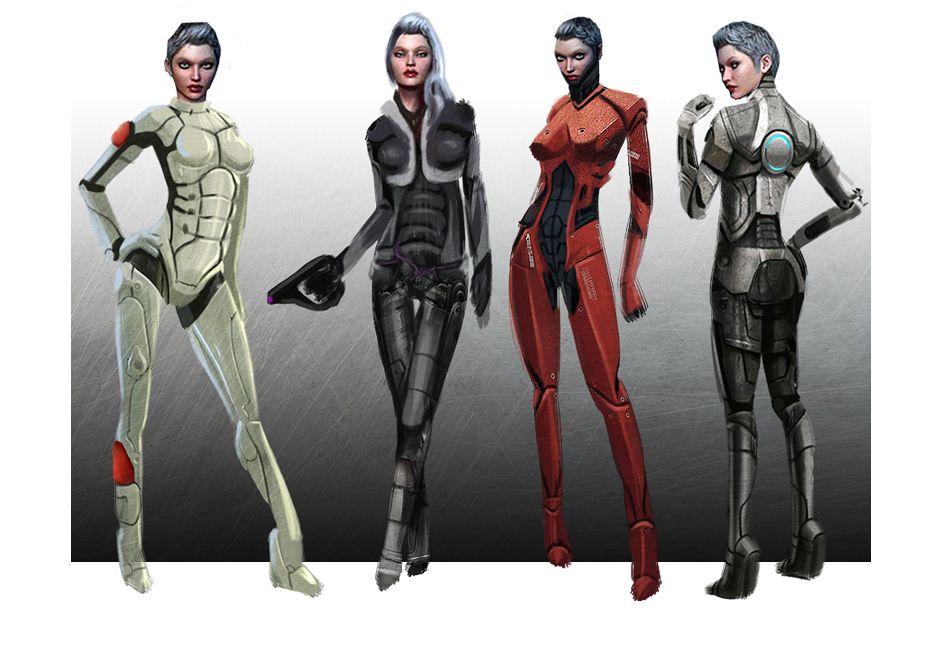 Costume Designs for main character in Shoot 'em Up mobile game. in