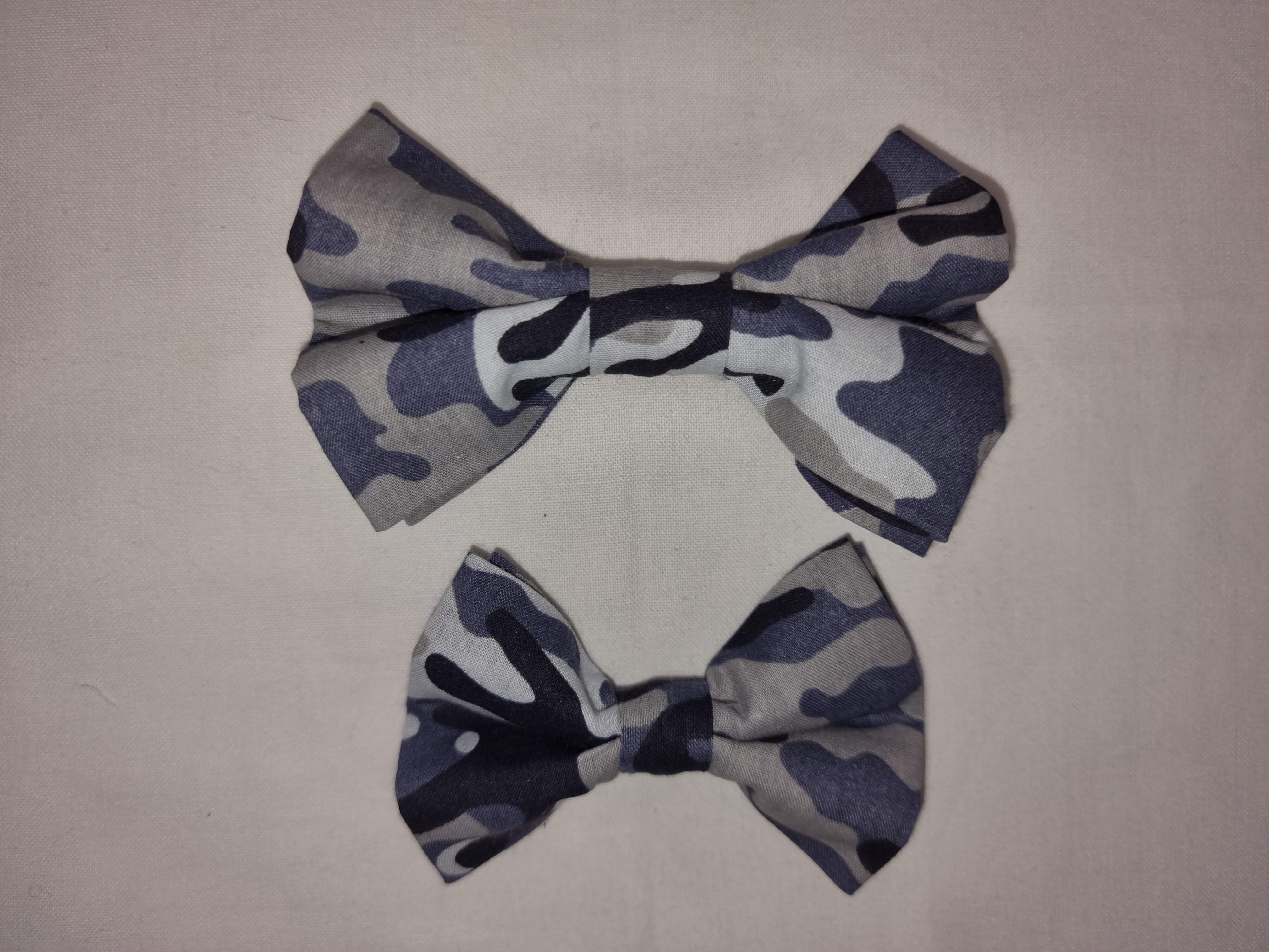 Grey Camo Collar Bow-Tie