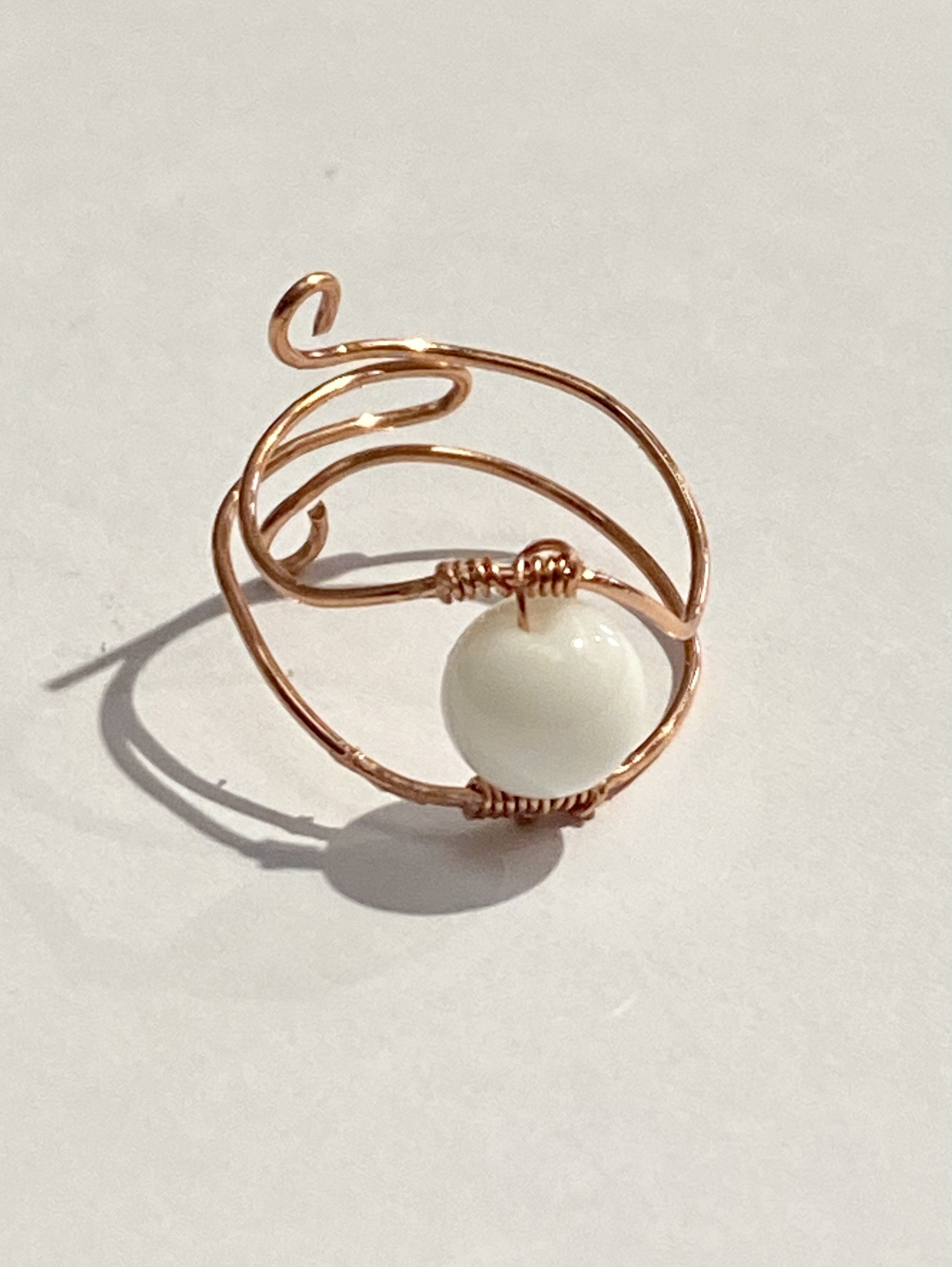 One Bead Delicate Adjustable Ring