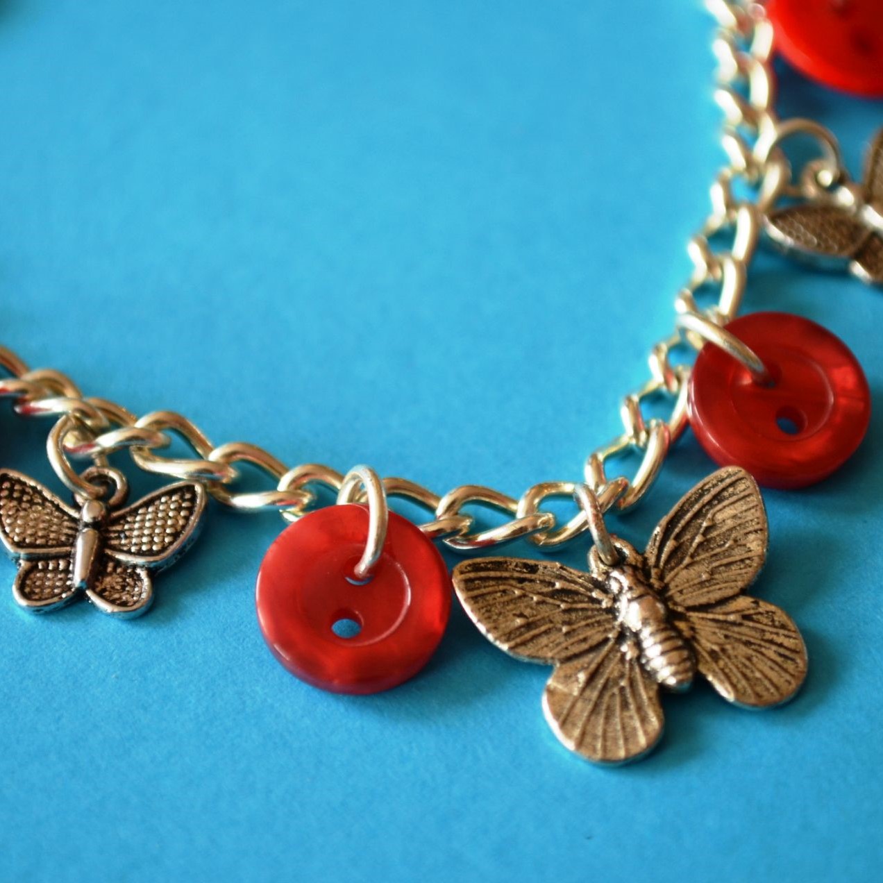 Butterfly Child’s Button Charm Bracelet