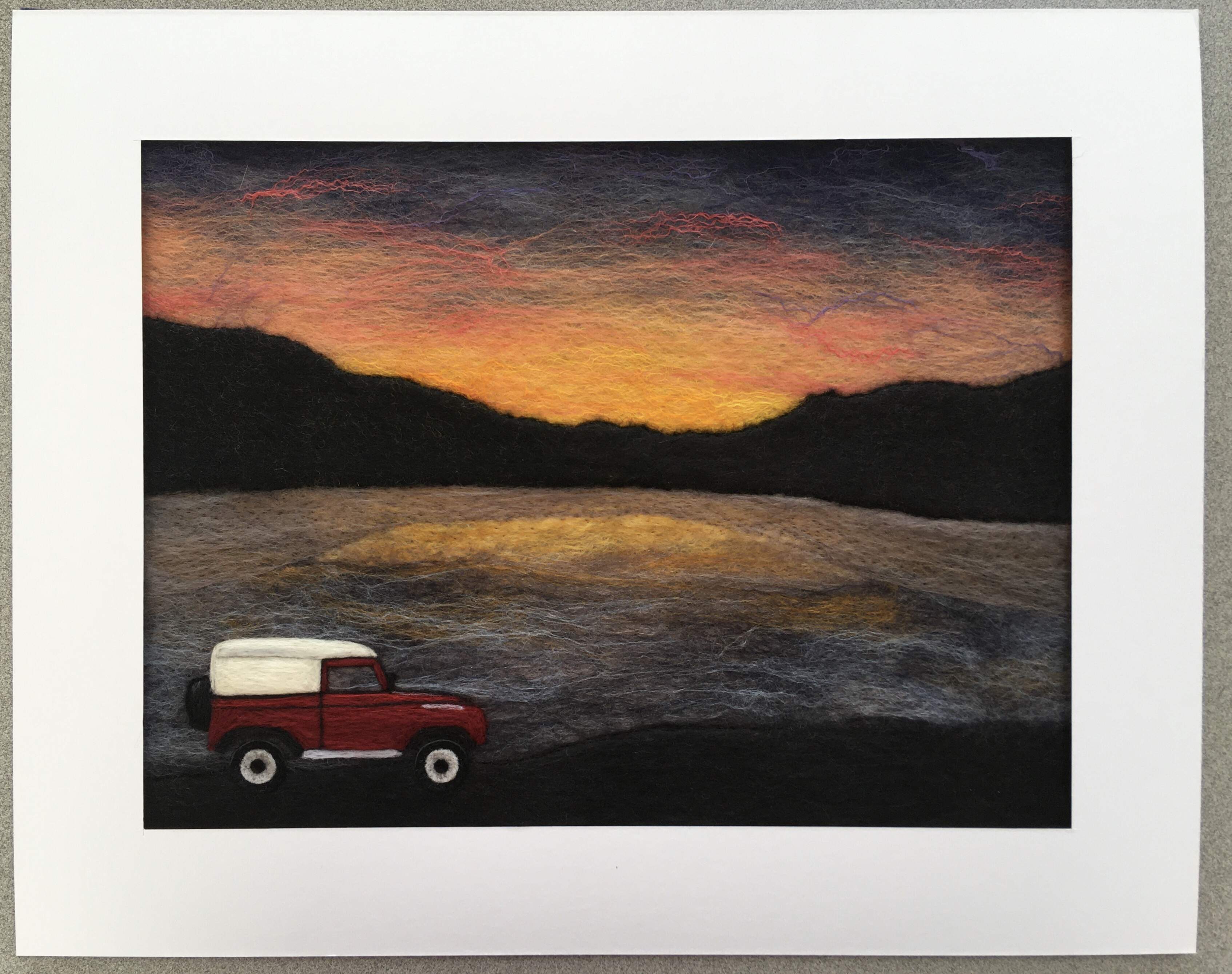 commission felt art picture of Land Rover