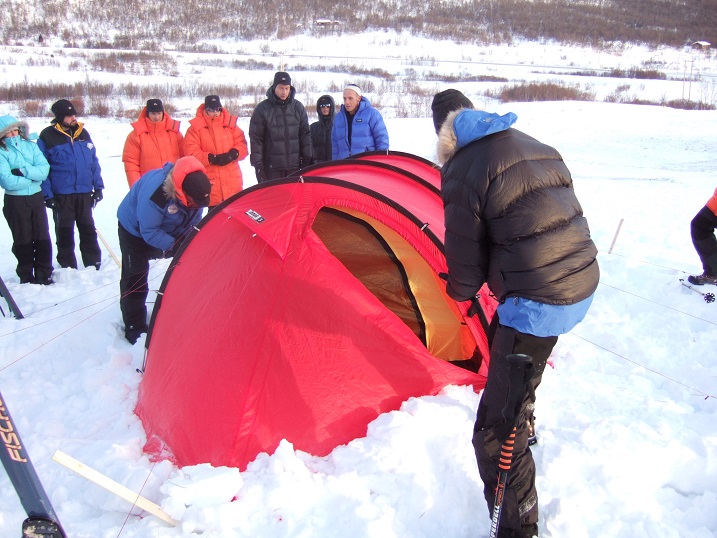 Instructors showing how to set up our tents, we will need to have this done in under 6 minutes!
