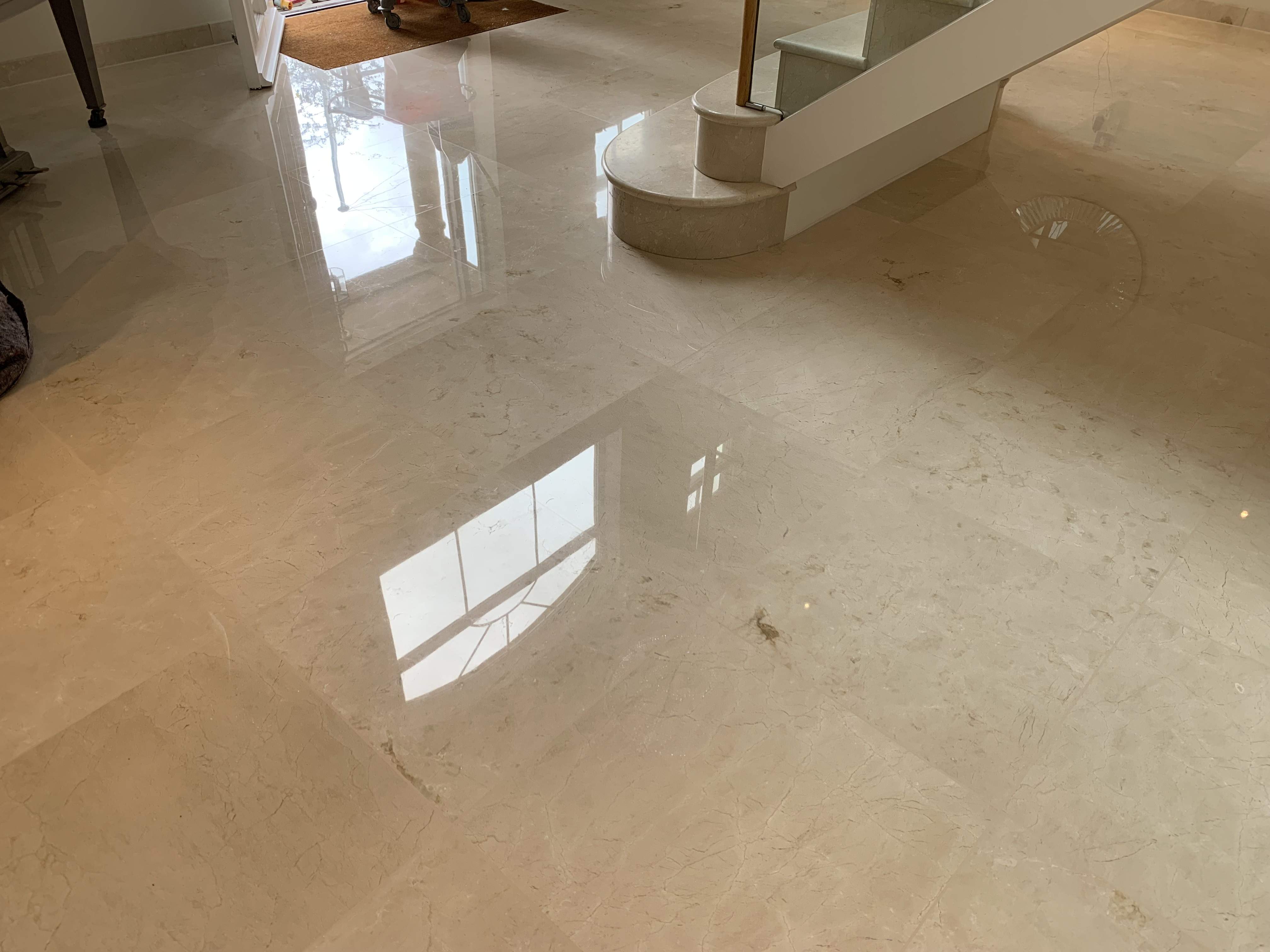 Marble floor after sealing