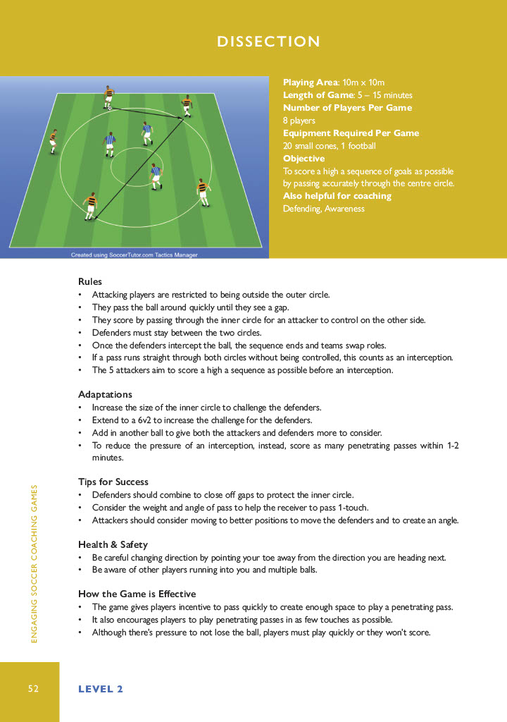 A passing game that encourages players to look up to play the first time pass.