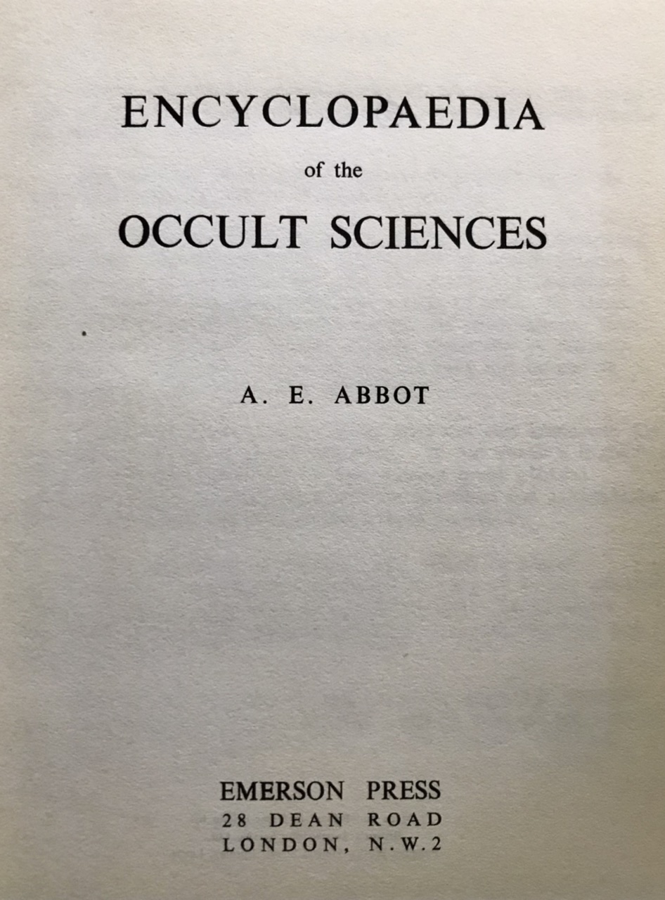 Encyclopaedia of the Occult Sciences by A. E. Abbot, Peter Haining's Copy