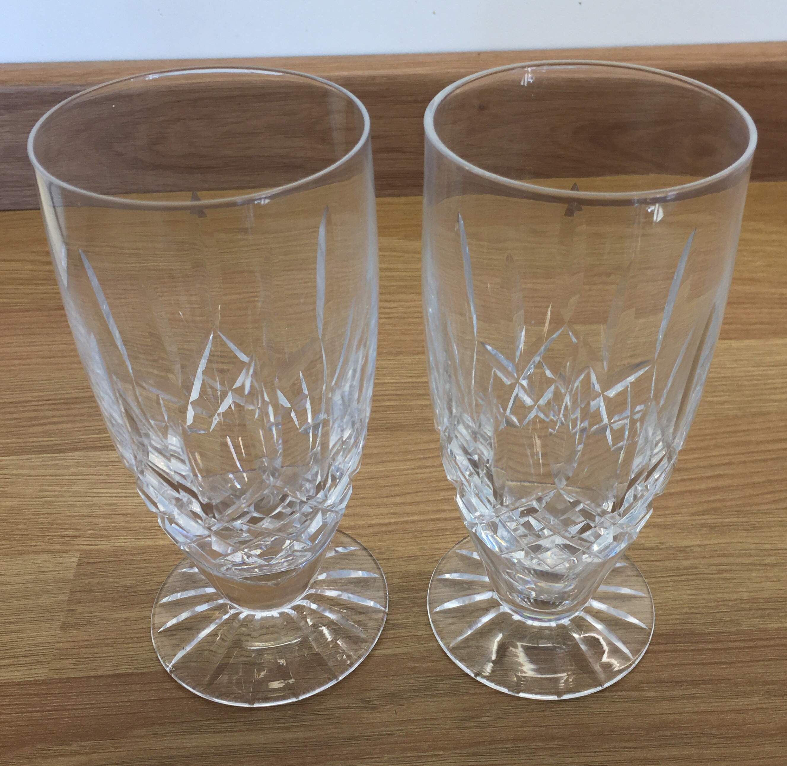 Pair of Waterford  Lismore 16cms Footed Highball Glasses