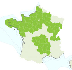 Common adder France distribution map