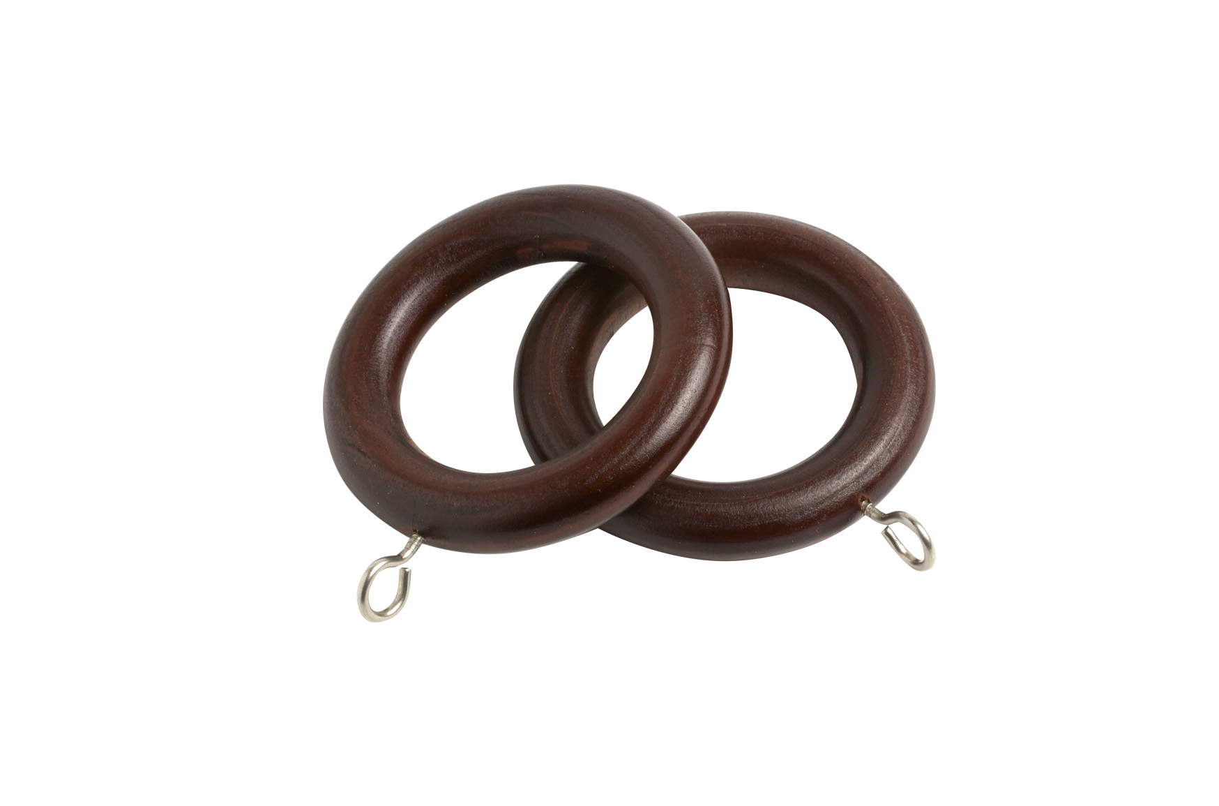 County 28mm Wooden Curtain Rings Chestnut - 4 Pack