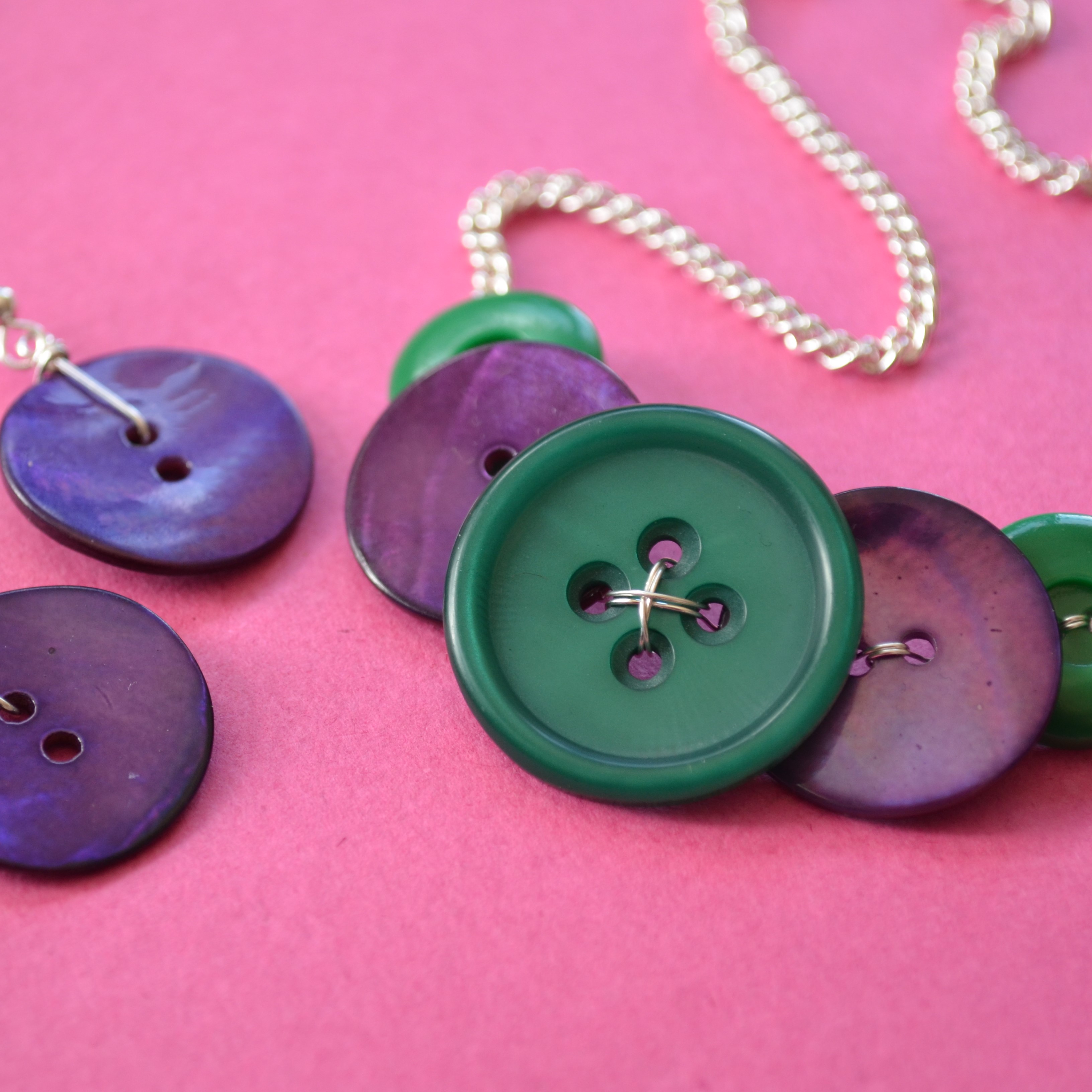 Five Button Necklace (Choice of Colours)