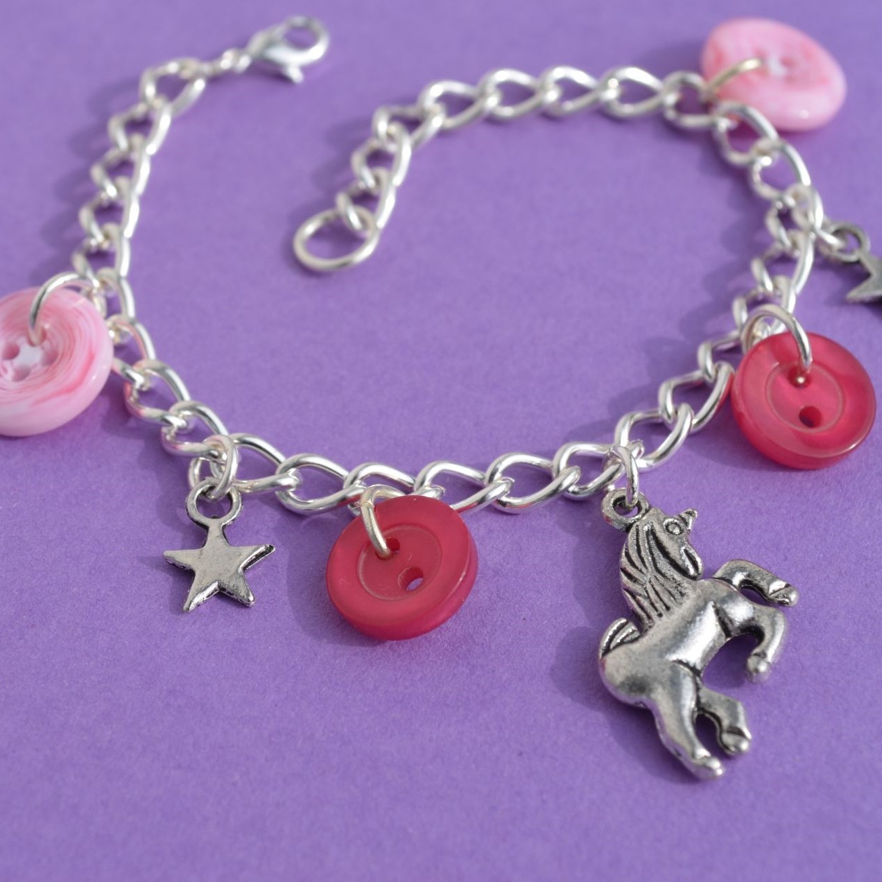 Unicorn Child’s Button Charm Bracelet