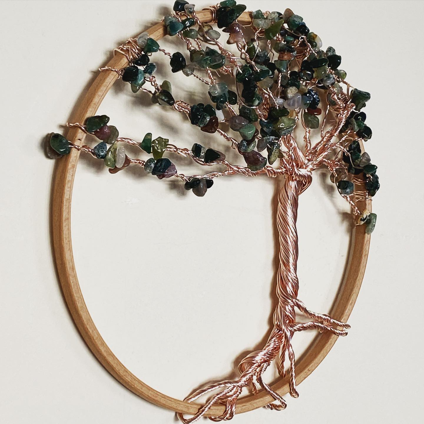 Rose Gold and Indian Agate tree of life