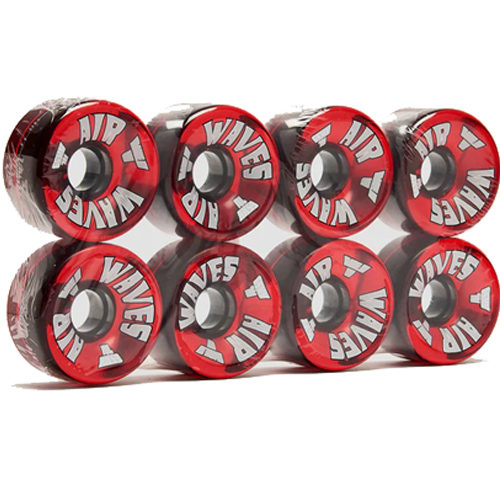 Air Waves Roller Skate Wheels Clear Red Pack 4 & pack of 8