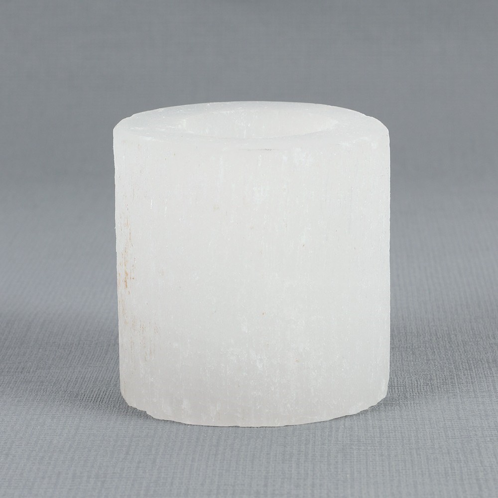 Small crystal Selenite cylinder Tealight holder