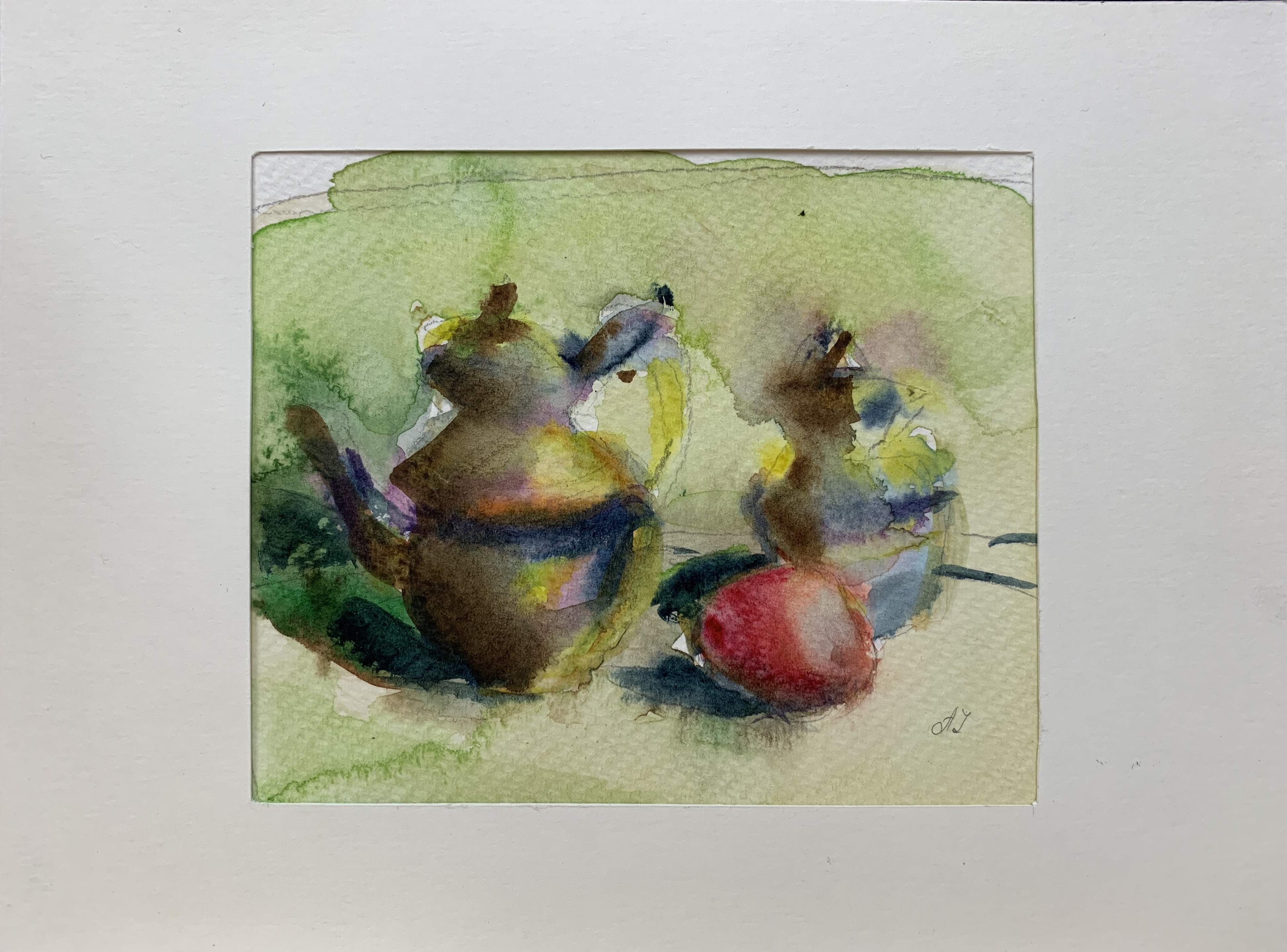 Colour study for Still life with silver pots