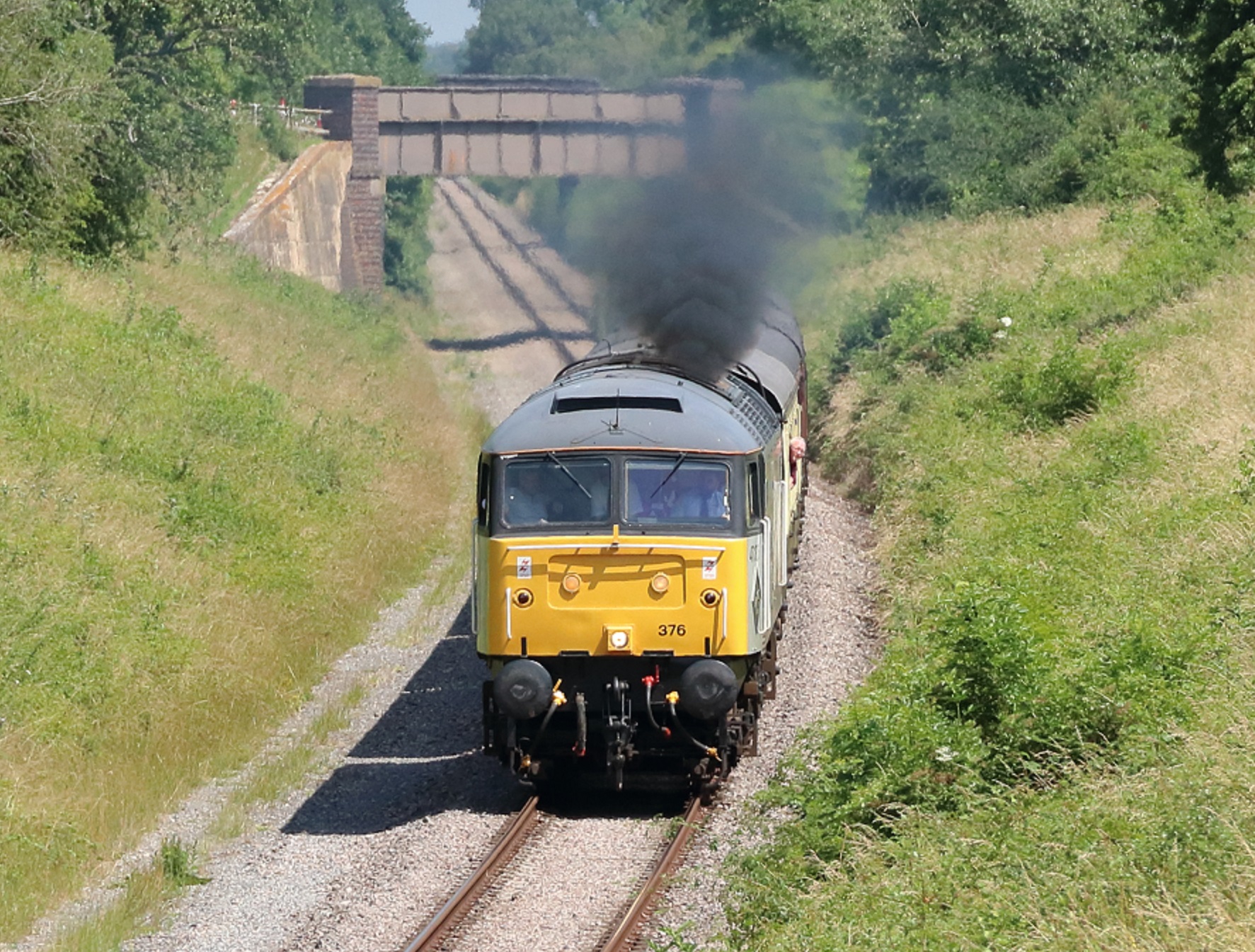 47376 powers up near Stanton on 16 July 2021. Pic by A Raybould