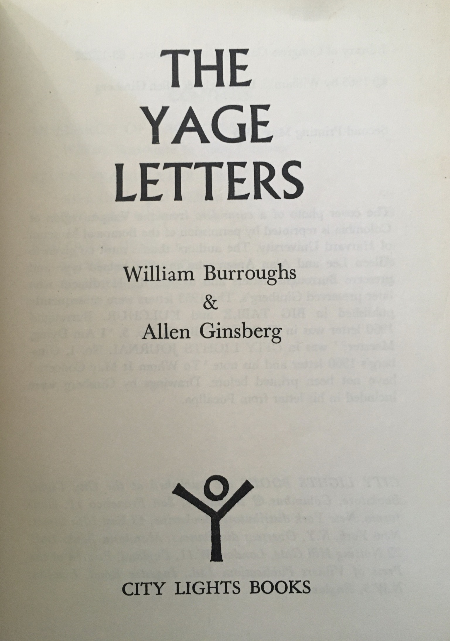 The Yage Letters by William Burroughs & Allen Ginsberg