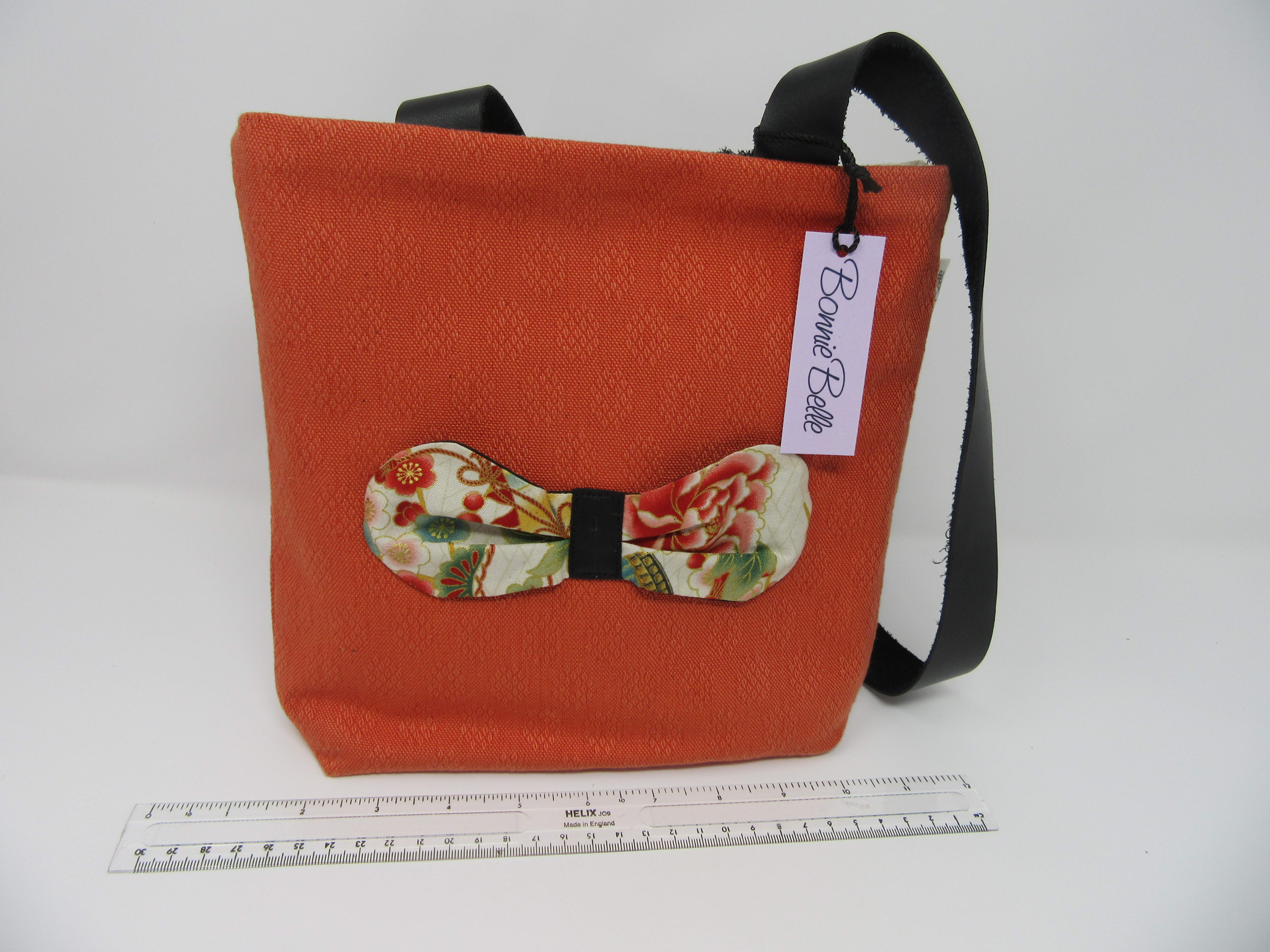 Orange linen bag with bow