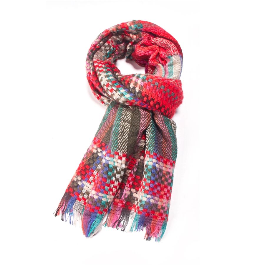 Tartan Check Cosy Scarf in Red
