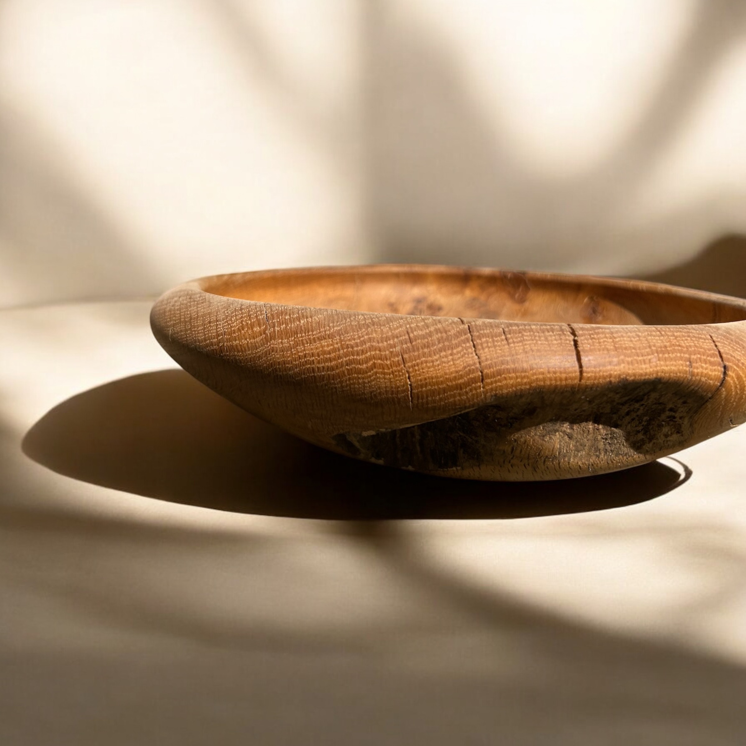 Shallow Oak Burr Bowl